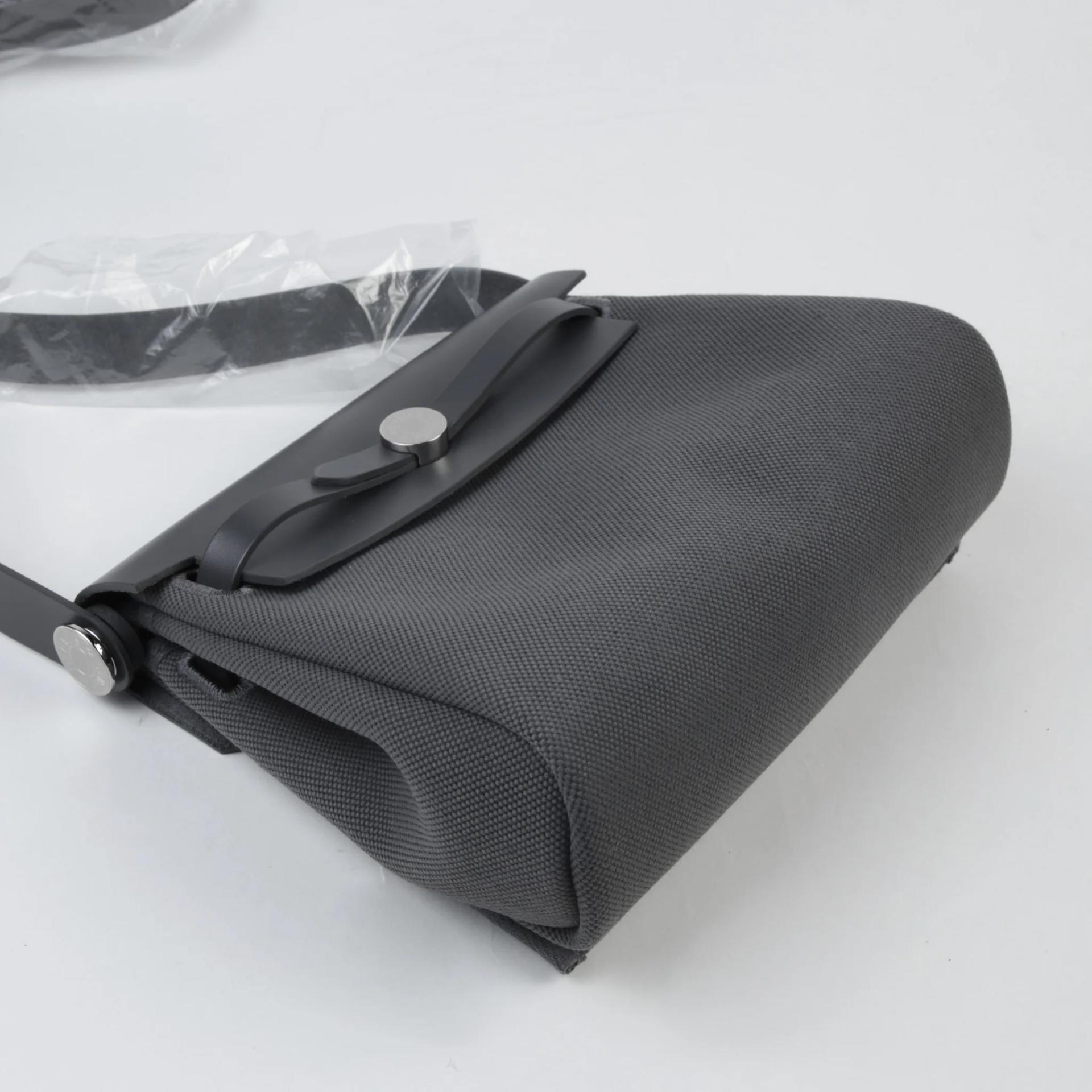 Brand New ( Rank N ) HERMÈS Herbag Zip Mini 20 Ardoise (85) Canvas Palladium hardware K (2025) - 4