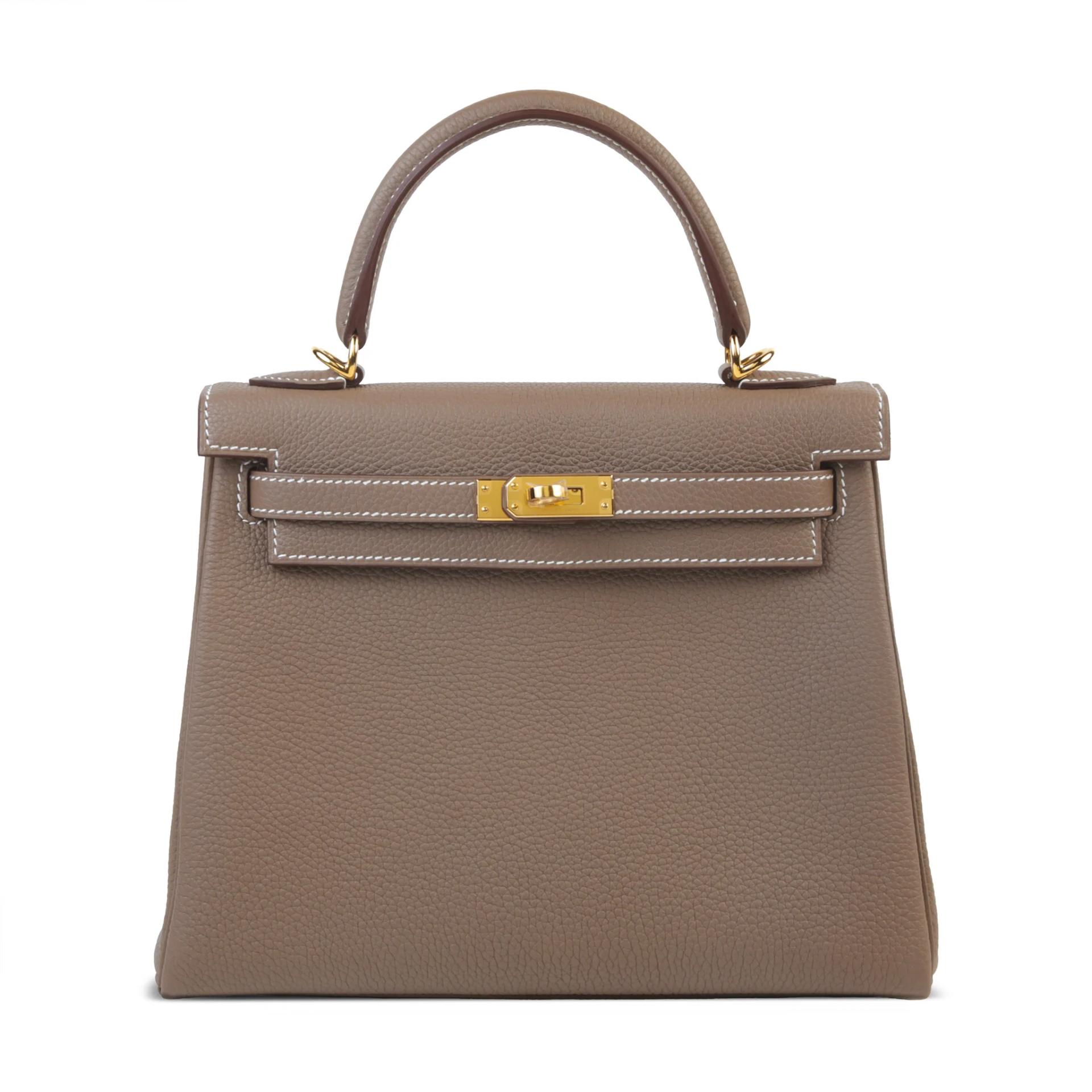 Brand New ( Rank N ) HERMÈS Kelly 25 Etoupe (18) Togo Gold hardware G (2026) - 1