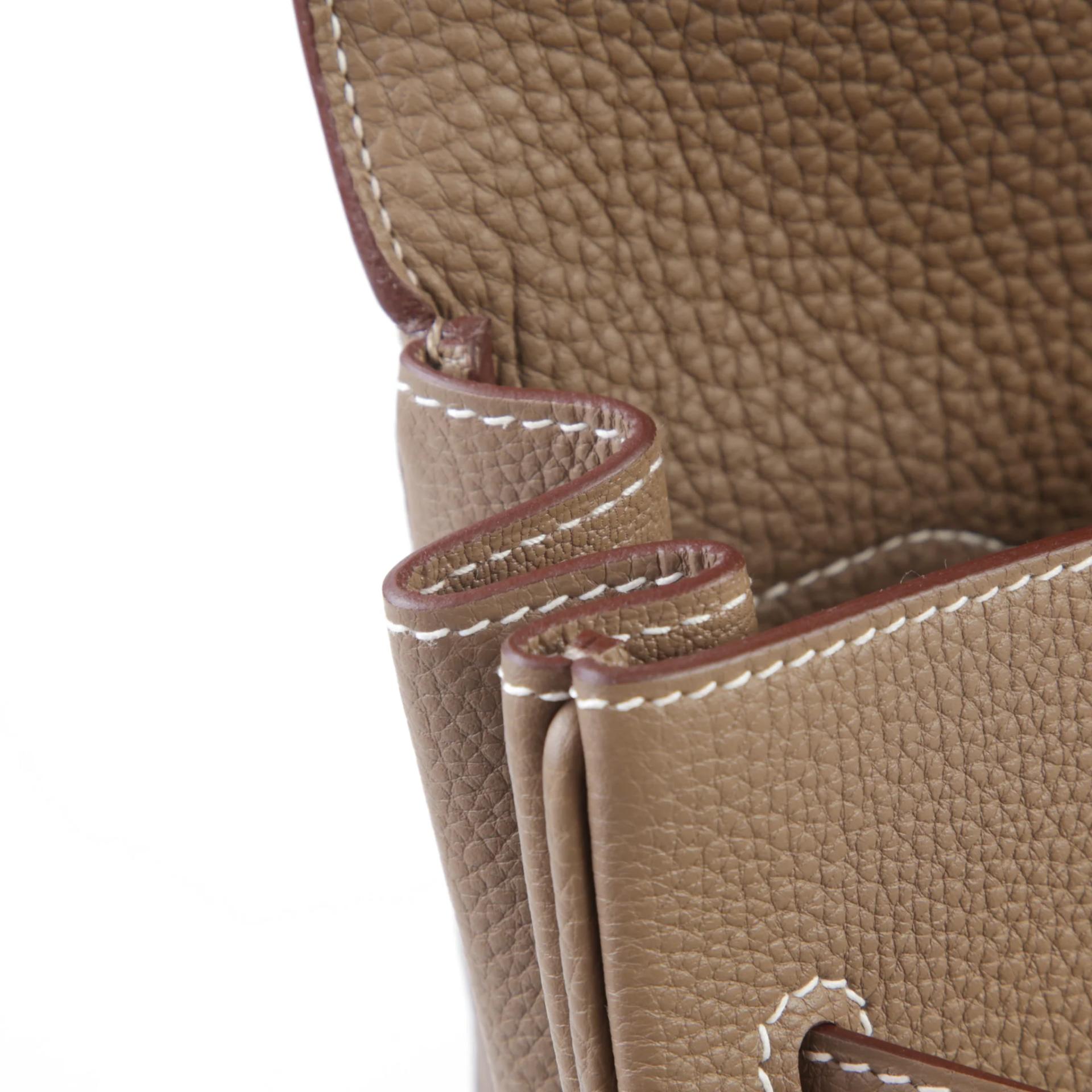 Excellent ( Rank SA ) HERMÈS Kelly Messenger GM Etoupe (18) Togo Palladium hardware W (2024) - 12