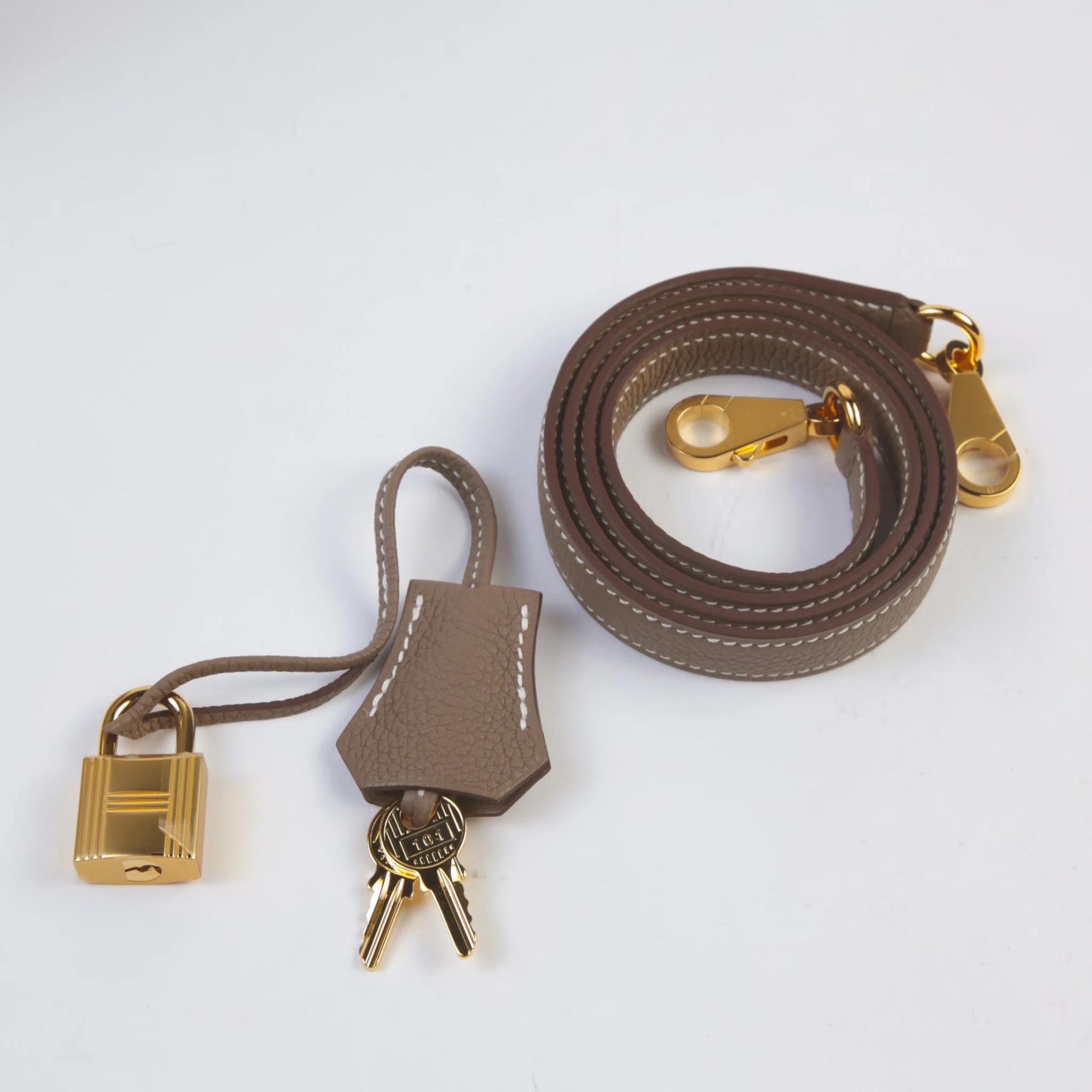 Brand New ( Rank N ) HERMÈS Kelly 25 Etoupe (18) Togo Gold hardware G (2026) - 14