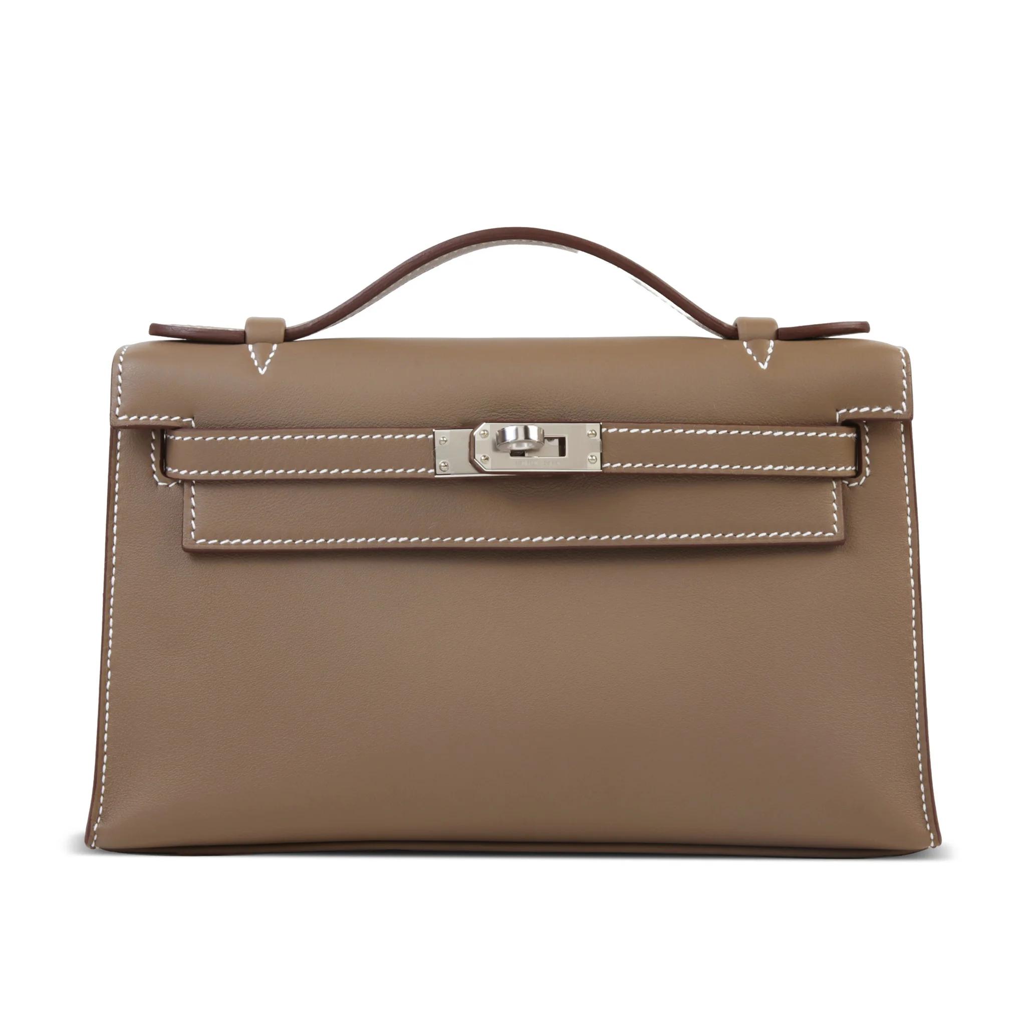 ランク N 新品 HERMÈS エルメス ポシェットケリー エトゥープ (18) スイフト シルバー金具 G刻印 (2026) - 1