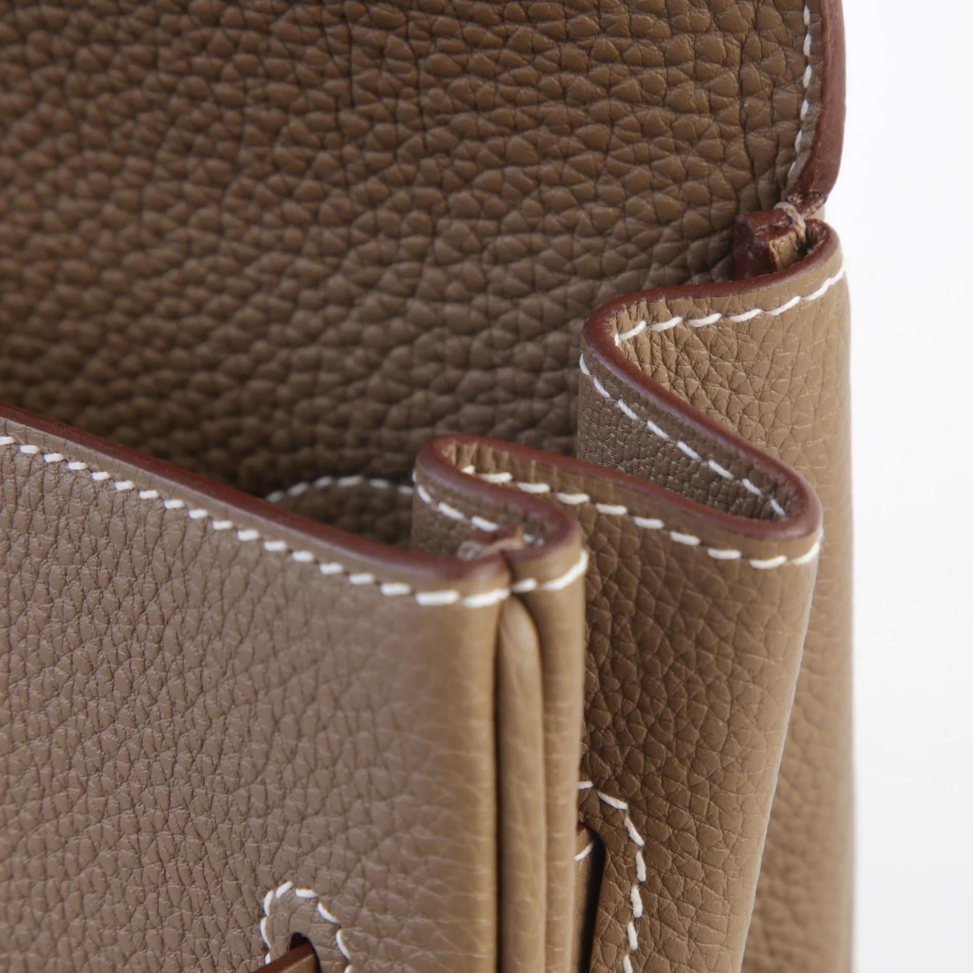 Excellent ( Rank SA ) HERMÈS Kelly Messenger GM Etoupe (18) Togo Palladium hardware W (2024) - 11