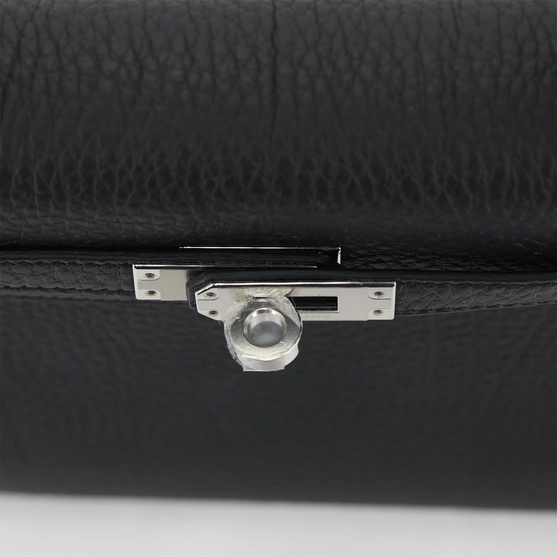 Brand New ( Rank N ) HERMÈS Kelly 25 Noir (89) Togo Palladium hardware G (2026) - 9