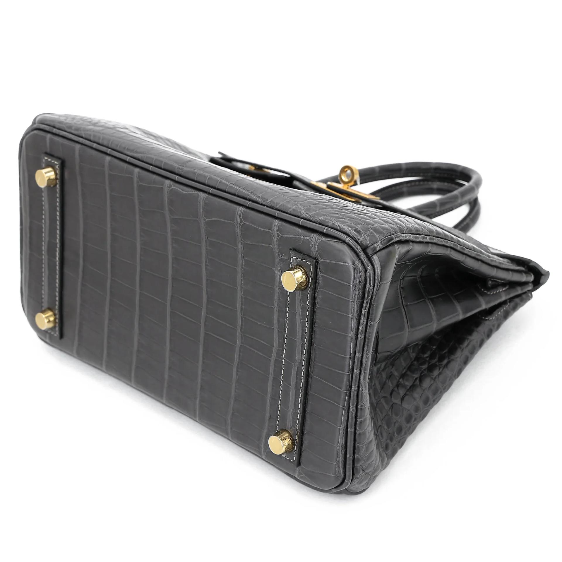 Brand New ( Rank N ) HERMÈS Birkin 25 Graphite (88) Matte Alligator Gold hardware K (2025) - 4