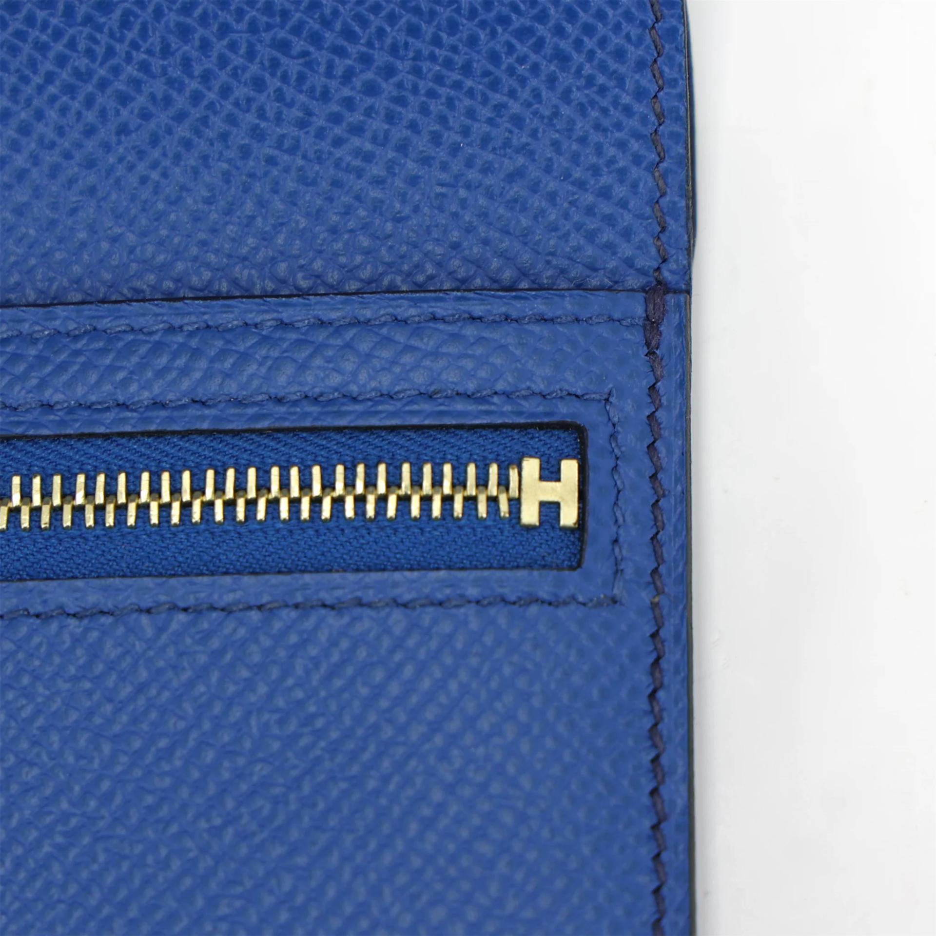 ランク NS 未使用品 HERMÈS エルメス ベアンコンパクト ブルーフランス (71) ブルーサフィール (73) エプソン ゴールド金具 U刻印 (2022) - 12