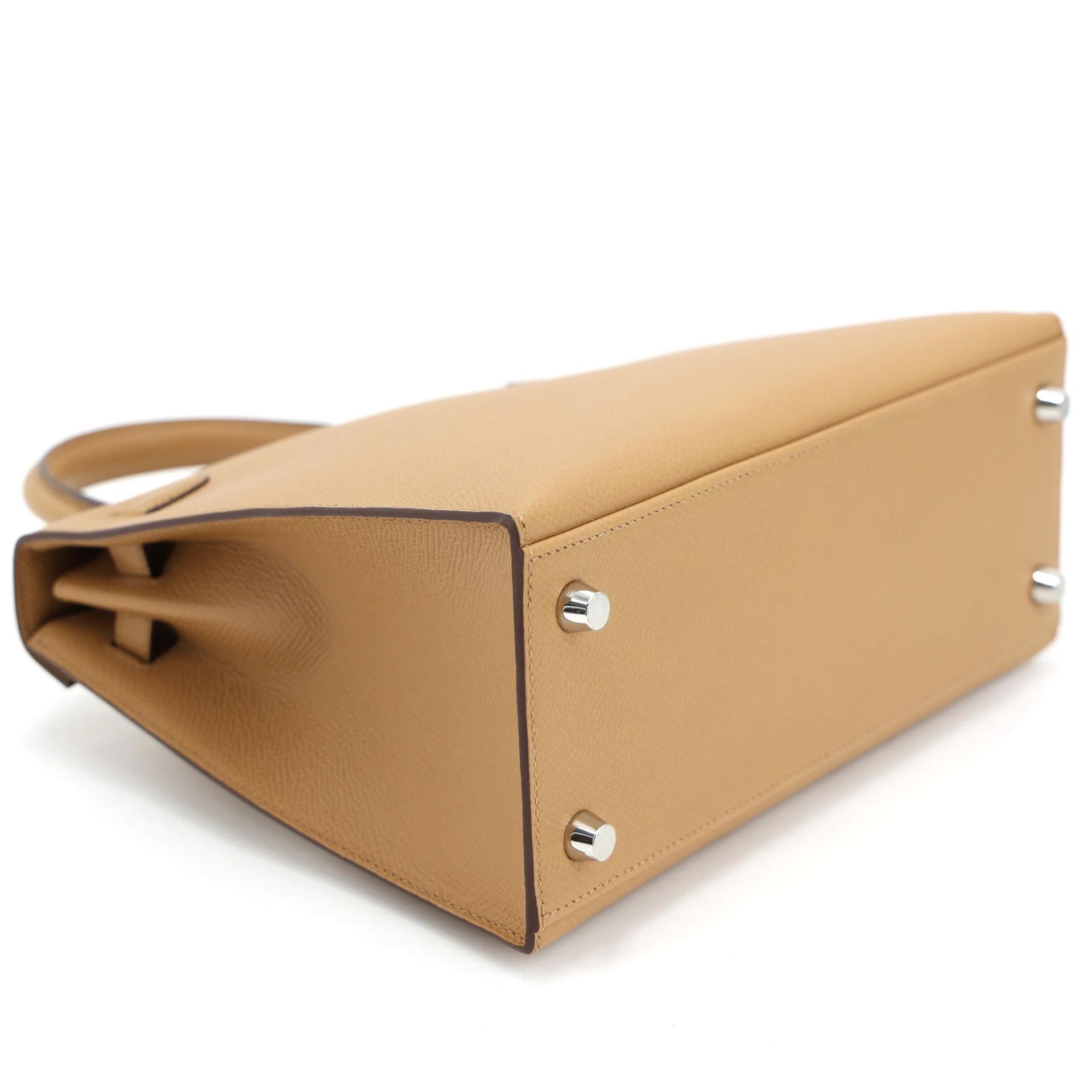 Brand New ( Rank N ) HERMÈS Kelly 25 Sellier Biscuit (4B) Epsom Palladium hardware K (2025) - 6