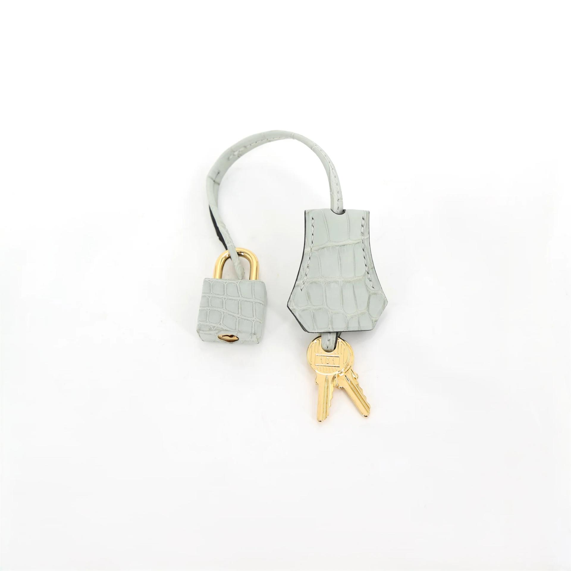 Brand New ( Rank N ) HERMÈS Birkin 25 Gris Neve (0W) Matte Alligator Gold hardware K (2025) - 17
