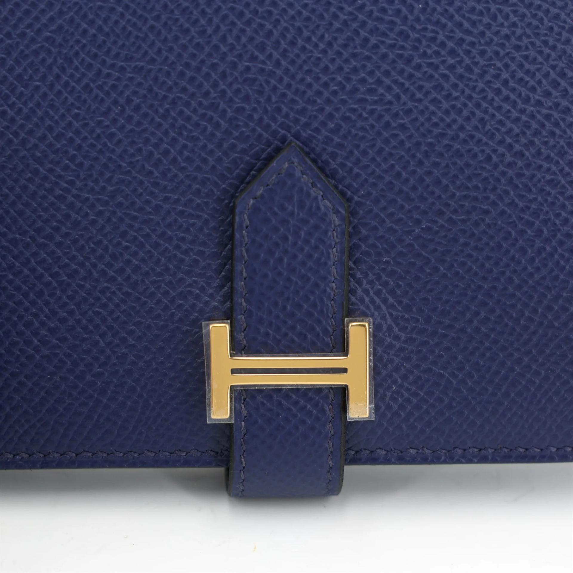 ランク NS 未使用品 HERMÈS エルメス ベアンコンパクト ブルーフランス (71) ブルーサフィール (73) エプソン ゴールド金具 U刻印 (2022) - 8