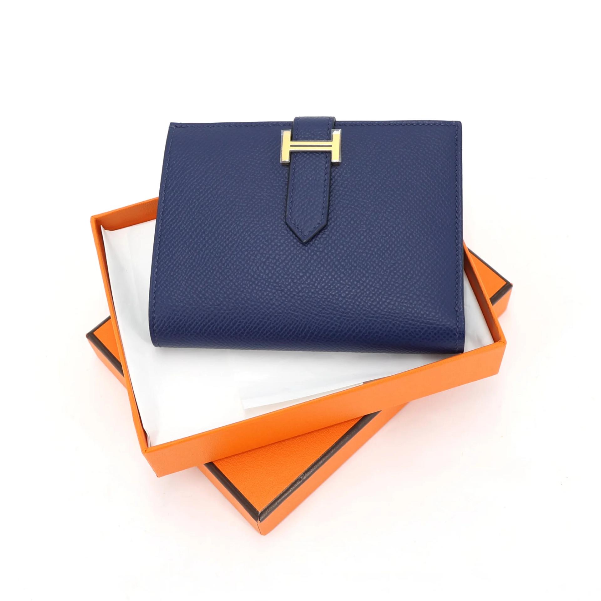 ランク NS 未使用品 HERMÈS エルメス ベアンコンパクト ブルーフランス (71) ブルーサフィール (73) エプソン ゴールド金具 U刻印 (2022) - 3