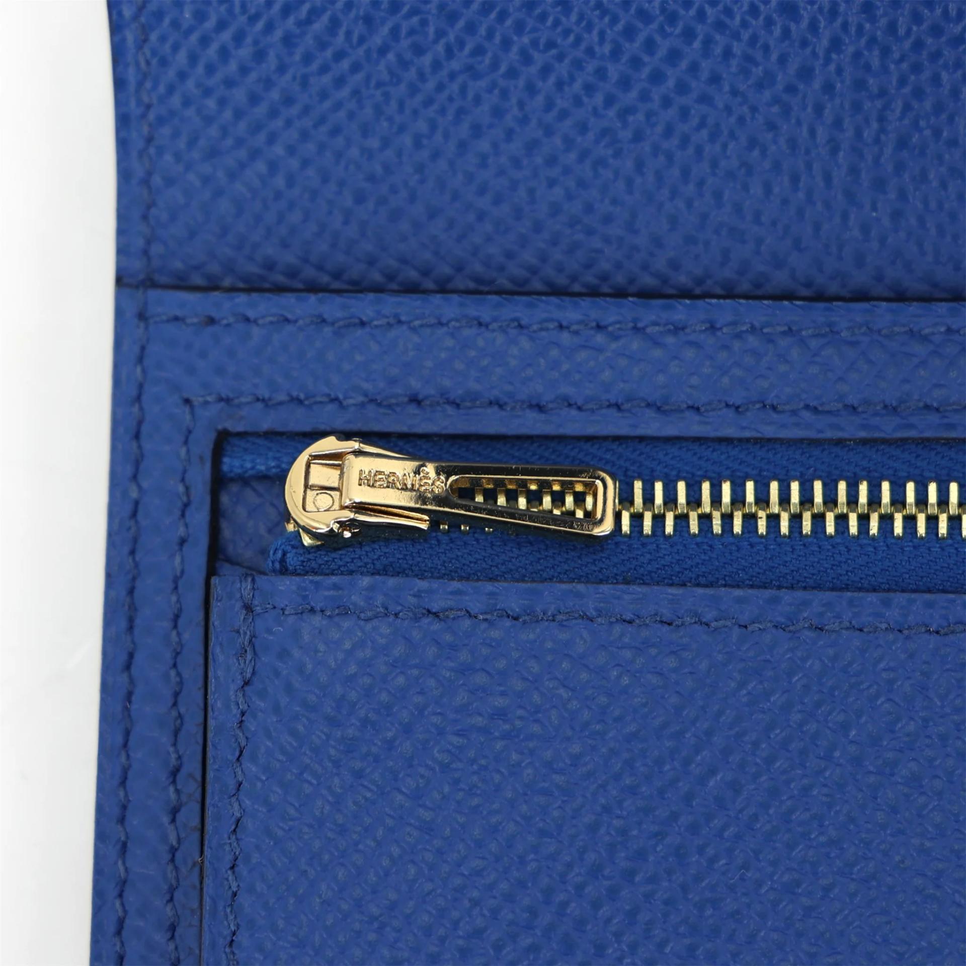 ランク NS 未使用品 HERMÈS エルメス ベアンコンパクト ブルーフランス (71) ブルーサフィール (73) エプソン ゴールド金具 U刻印 (2022) - 11
