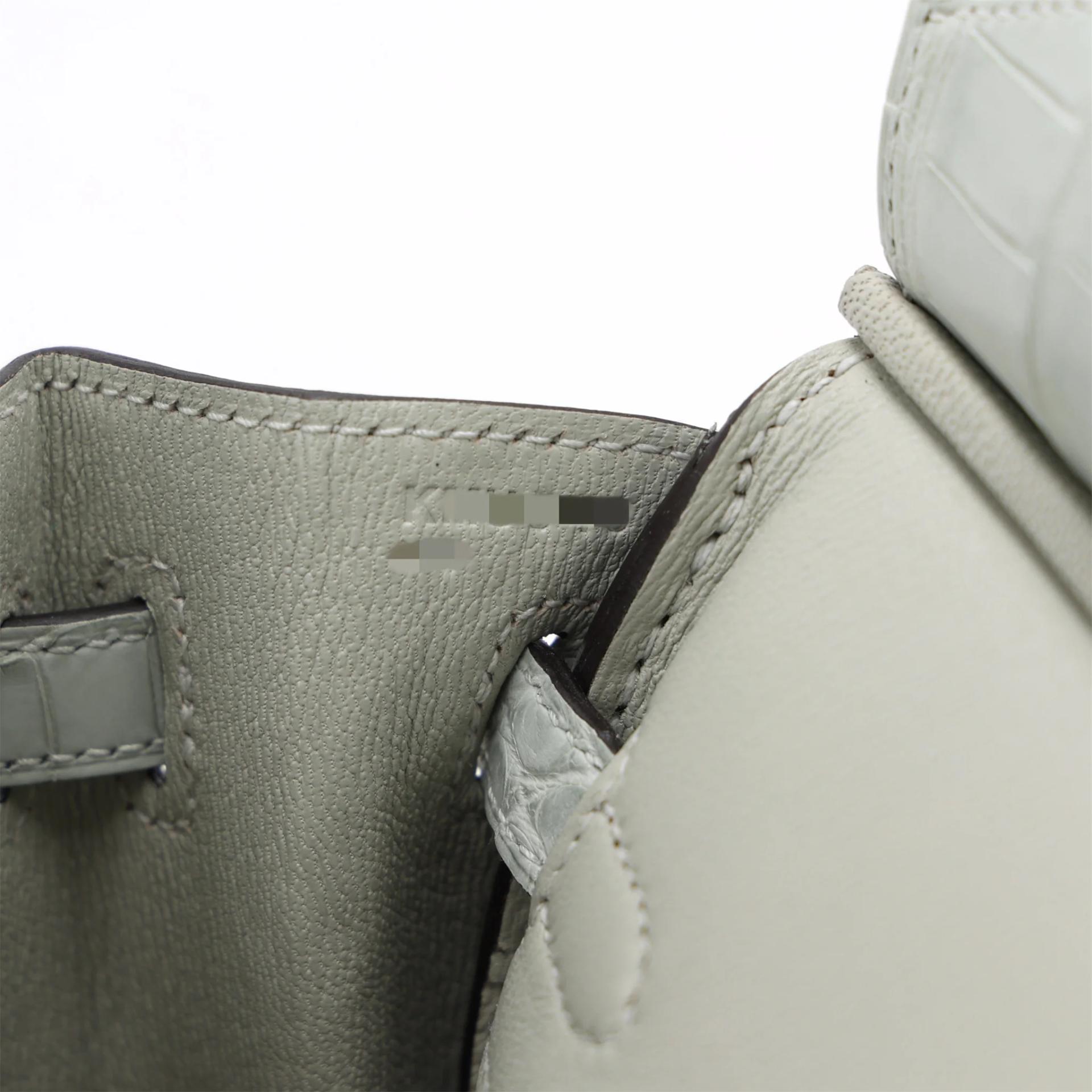 Brand New ( Rank N ) HERMÈS Birkin 25 Gris Neve (0W) Matte Alligator Gold hardware K (2025) - 16