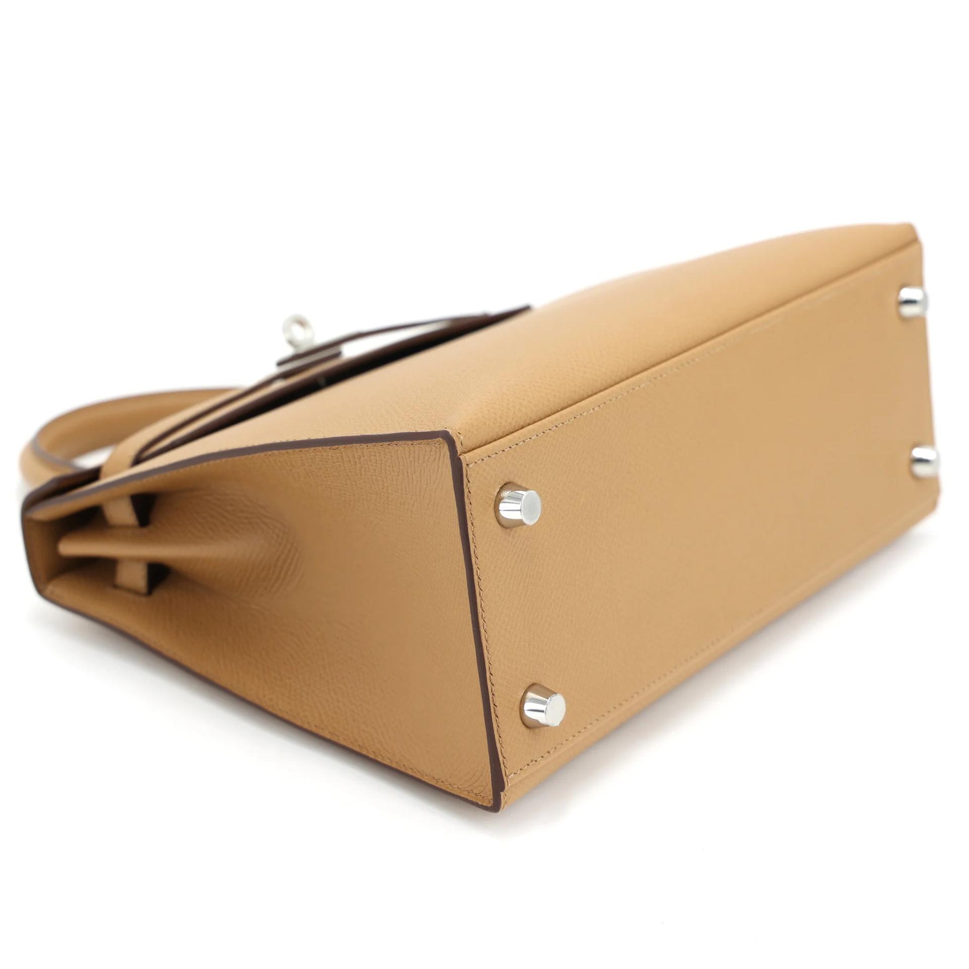 Brand New ( Rank N ) HERMÈS Kelly 25 Sellier Biscuit (4B) Epsom Palladium hardware K (2025) - 4