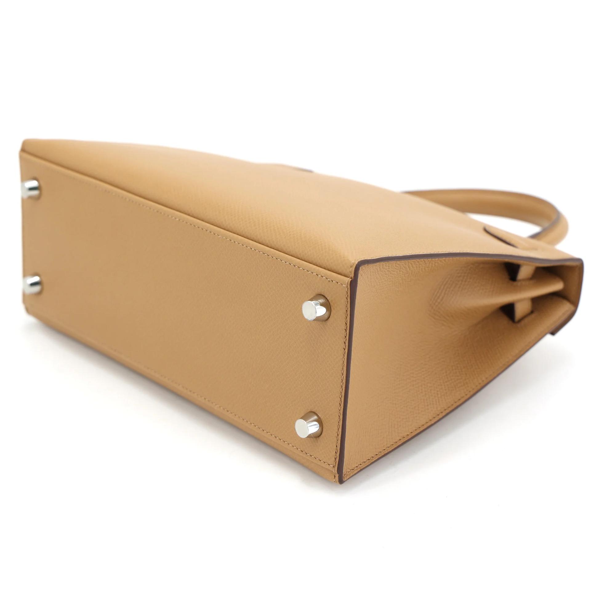 Brand New ( Rank N ) HERMÈS Kelly 25 Sellier Biscuit (4B) Epsom Palladium hardware K (2025) - 7