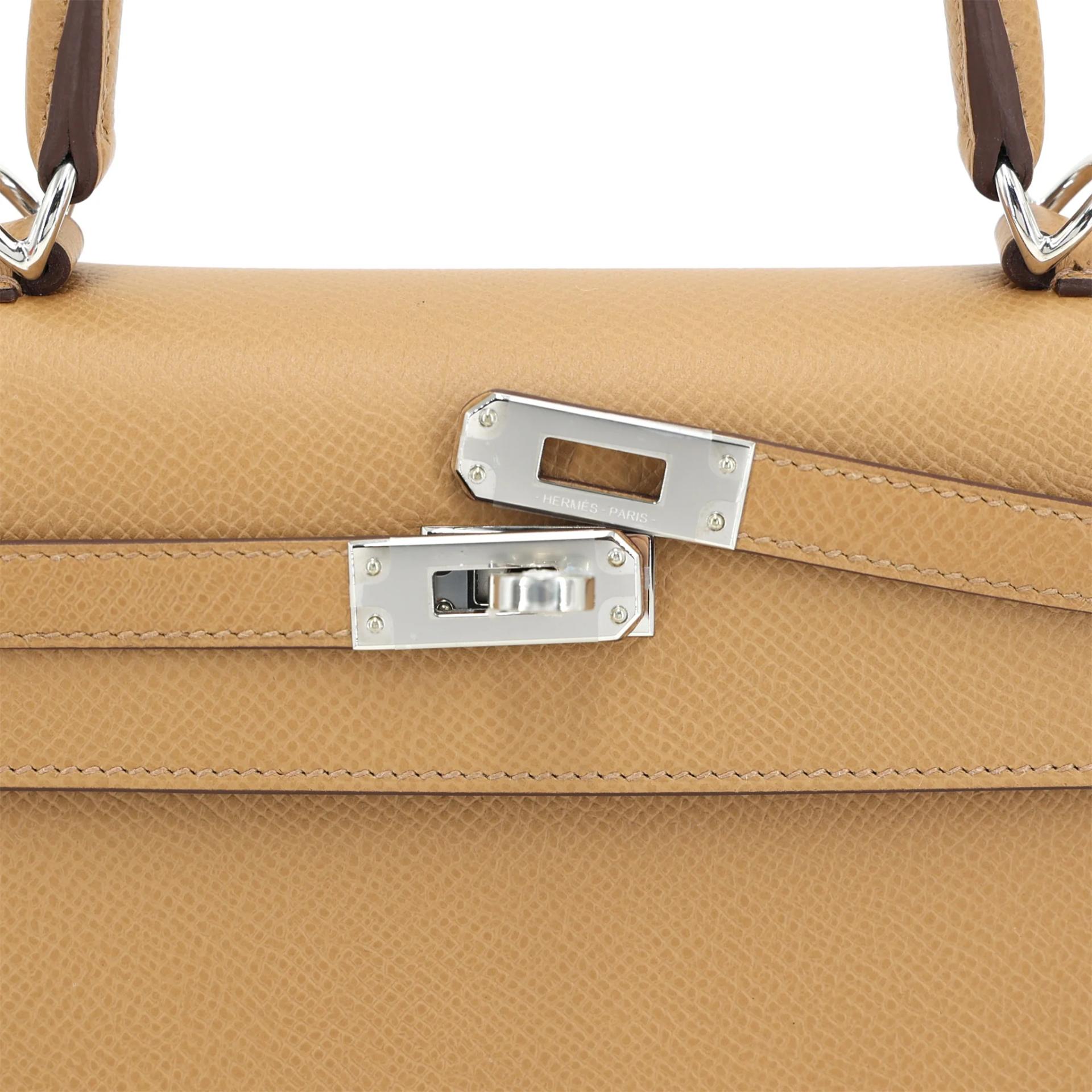 Brand New ( Rank N ) HERMÈS Kelly 25 Sellier Biscuit (4B) Epsom Palladium hardware K (2025) - 8