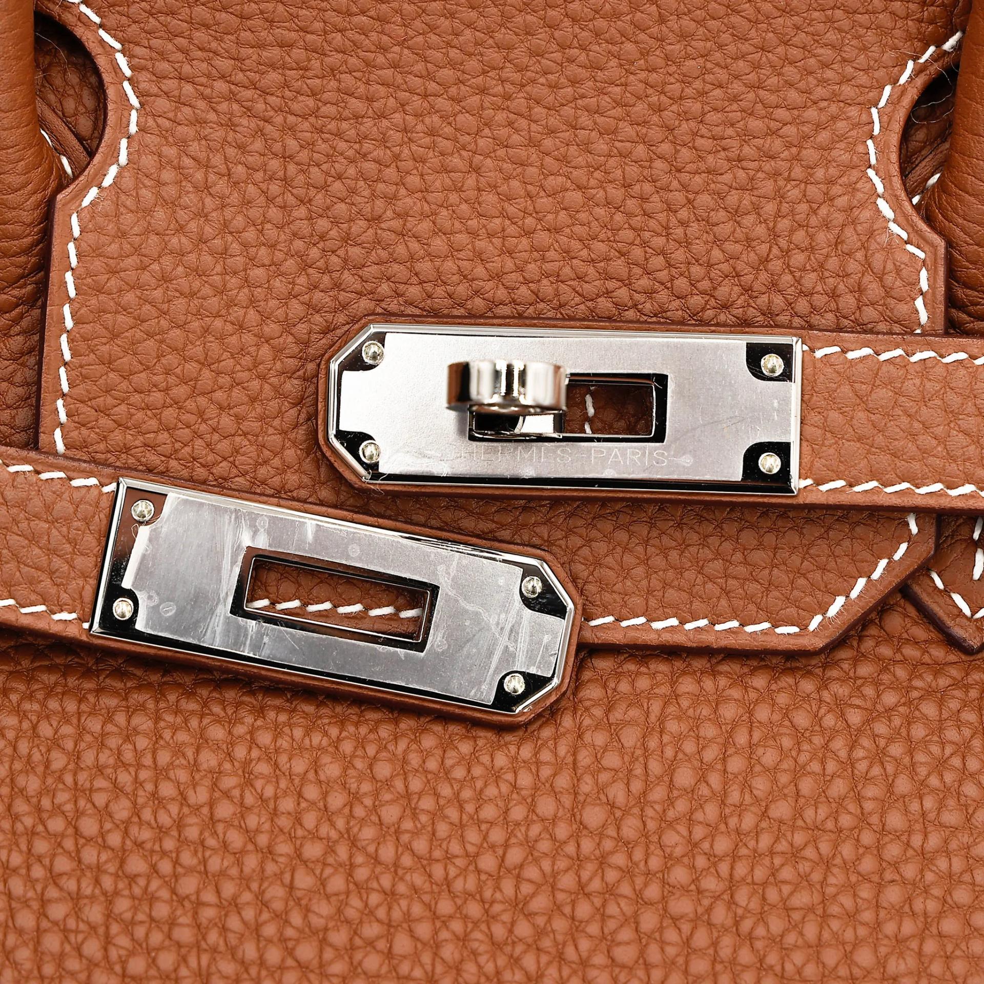 Excellent ( Rank SA ) HERMÈS Birkin 30 Gold (37) Togo Palladium hardware U (2022) - 12