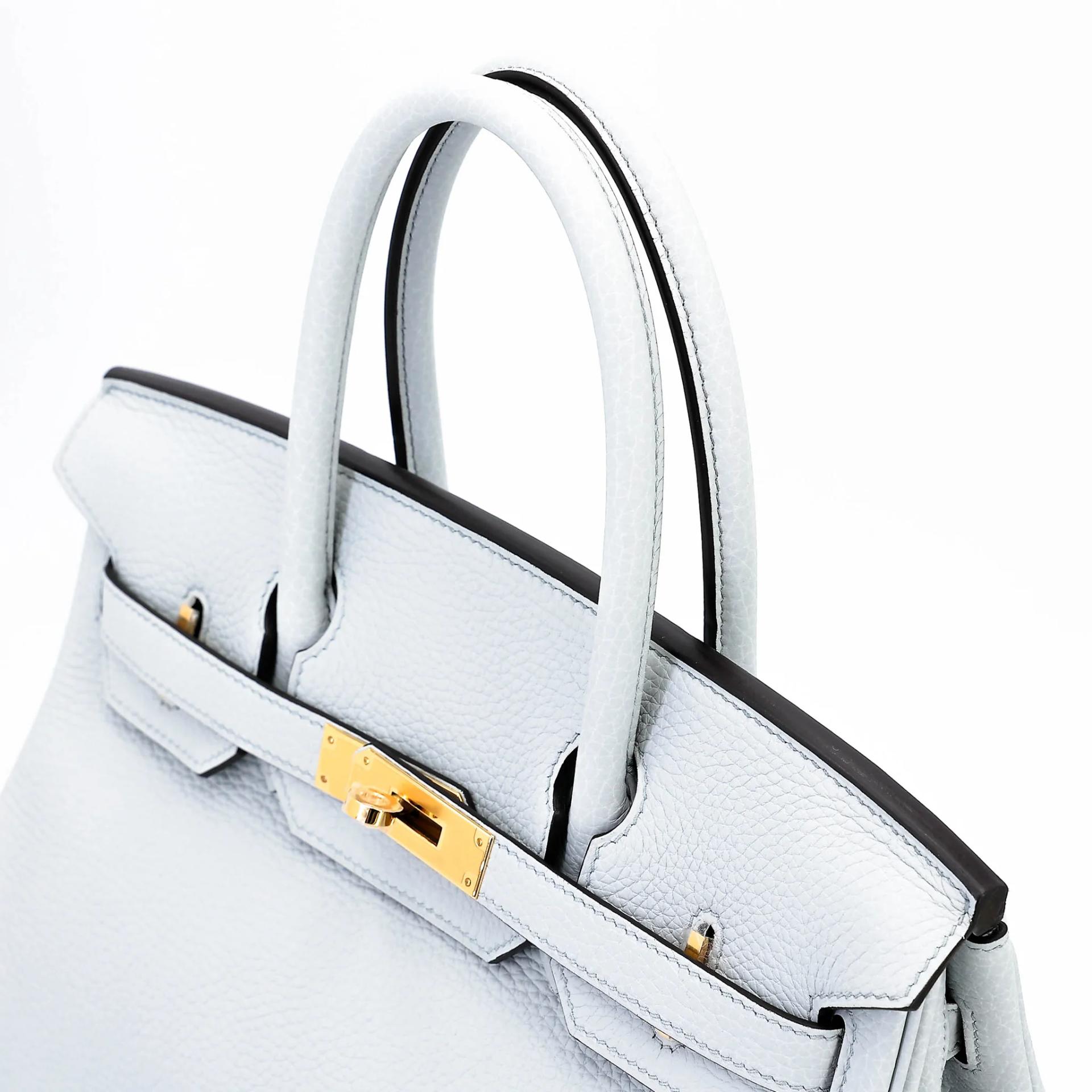 Unused ( Rank NS ) HERMÈS Birkin 30 Bleu Pale (08) Clemence Gold hardware U (2022) - 3