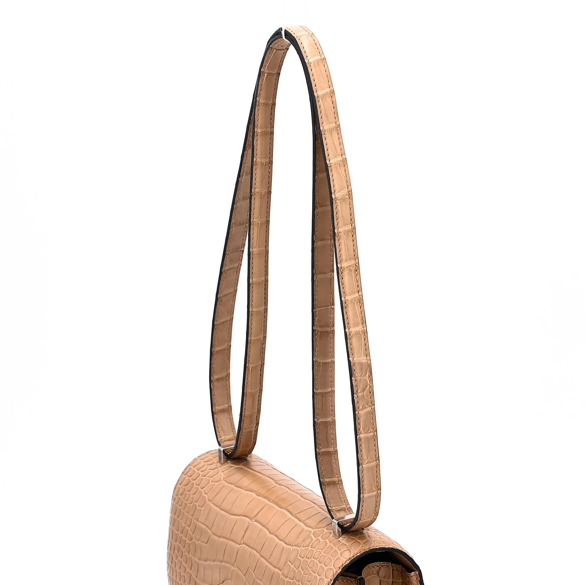 ランク N 新品 HERMÈS エルメス コンスタンス3 ミニ チャイ(0M) クロコダイル アリゲーター マット シルバー金具 G刻印 (2026) - 3