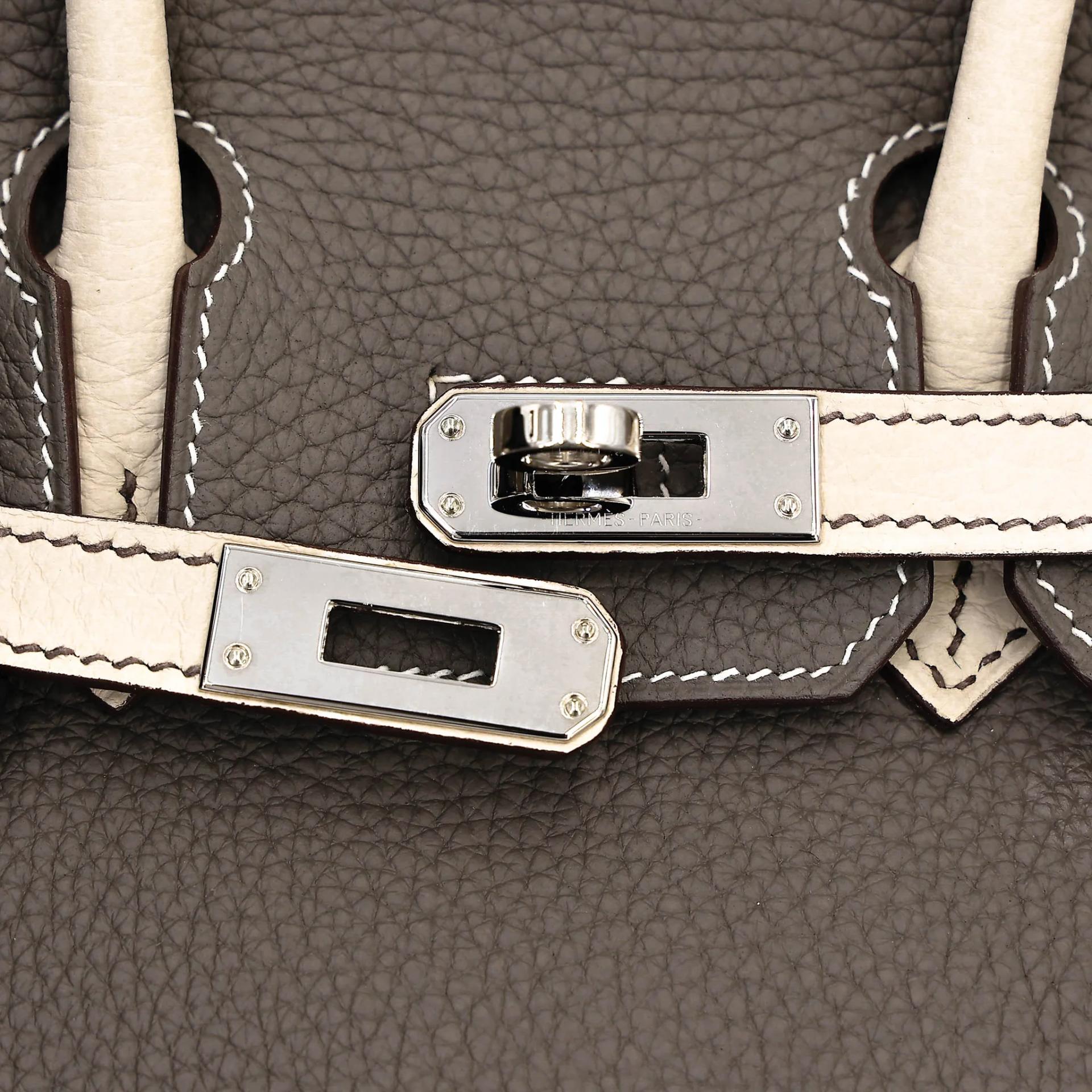 ランク SA HERMÈS エルメス スペシャルオーダー バーキン25 エタン (8F) ベトン (8L) トゴ シルバー金具 D刻印 (2019) - 17