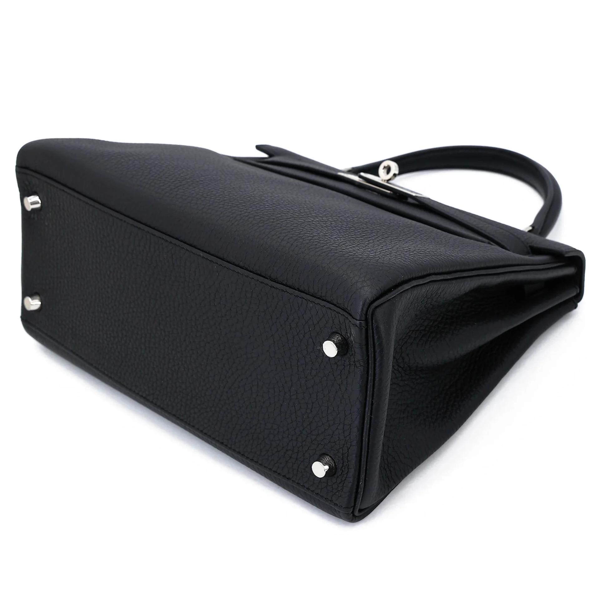 Unused ( Rank NS ) HERMÈS Kelly 28 Noir (89) Togo Palladium hardware K (2025) - 4