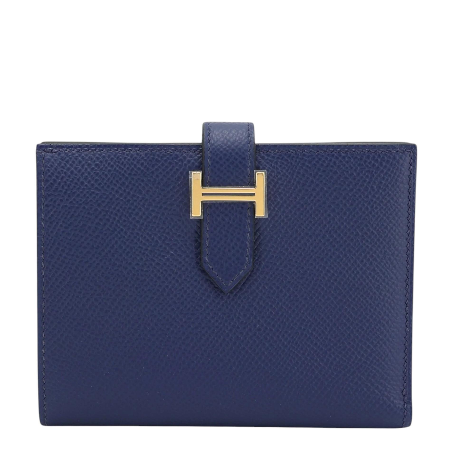 ランク NS 未使用品 HERMÈS エルメス ベアンコンパクト ブルーフランス (71) ブルーサフィール (73) エプソン ゴールド金具 U刻印 (2022) - 1