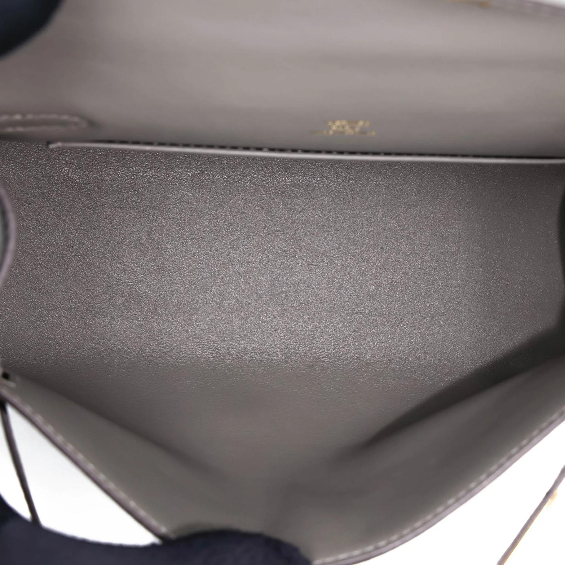 Excellent ( Rank SA ) HERMÈS Kelly Pochette Gris Meyer (0L) Swift Gold hardware U (2022) - 18