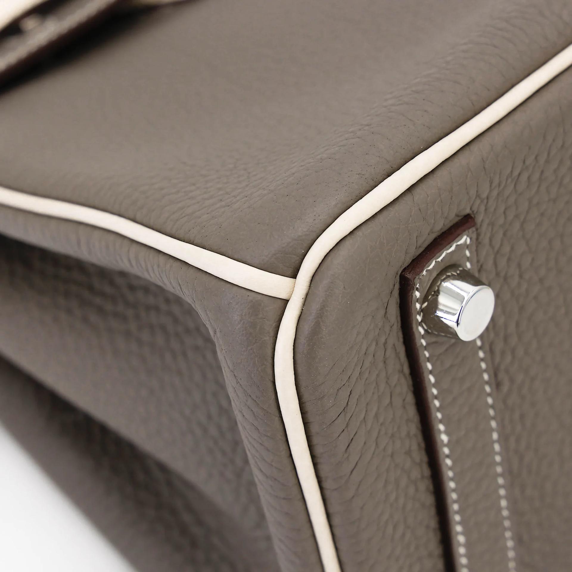 ランク SA HERMÈS エルメス スペシャルオーダー バーキン25 エタン (8F) ベトン (8L) トゴ シルバー金具 D刻印 (2019) - 9