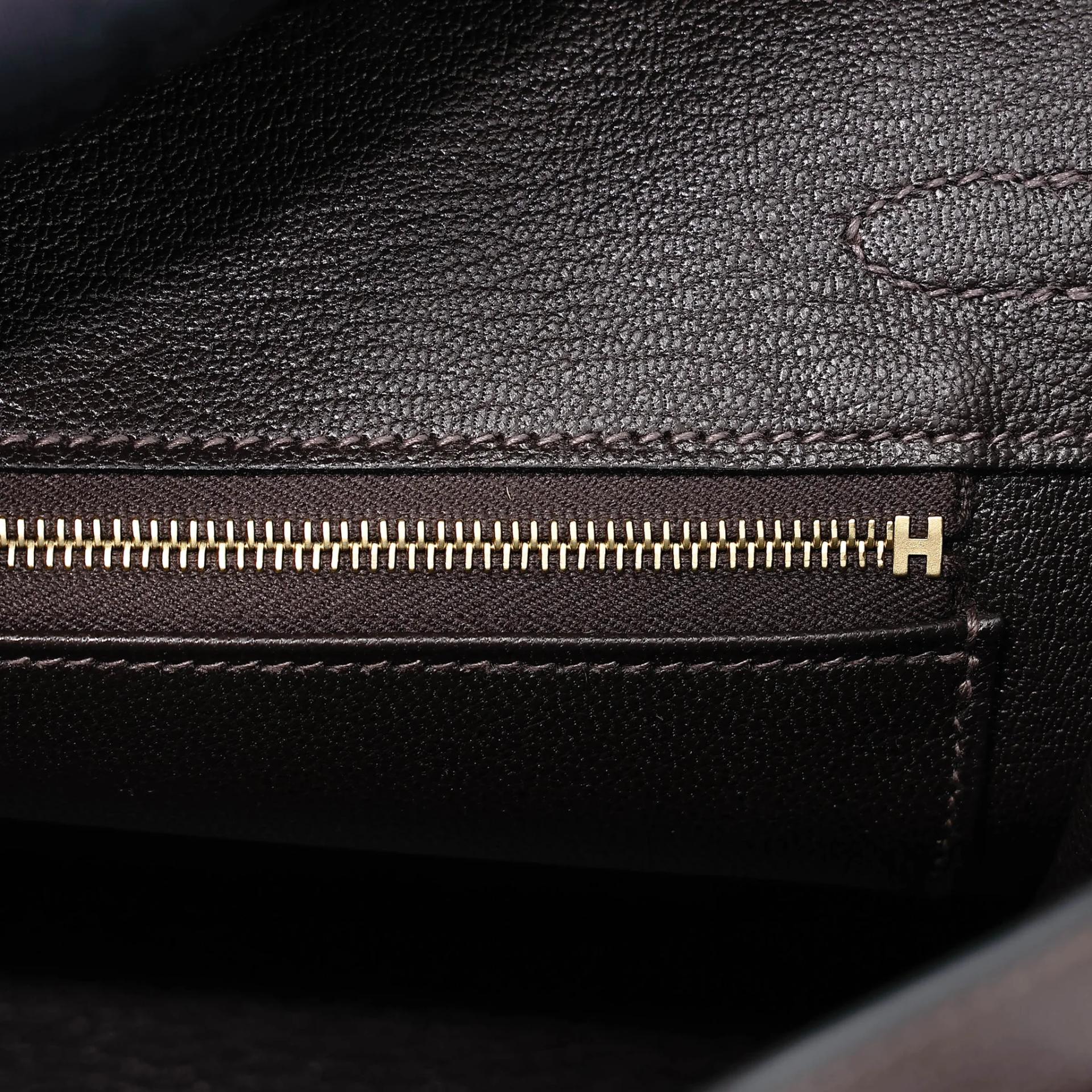 Unused ( Rank NS ) HERMÈS Birkin 25 Ebene (46) Barenia Gold hardware B (2023) - 19