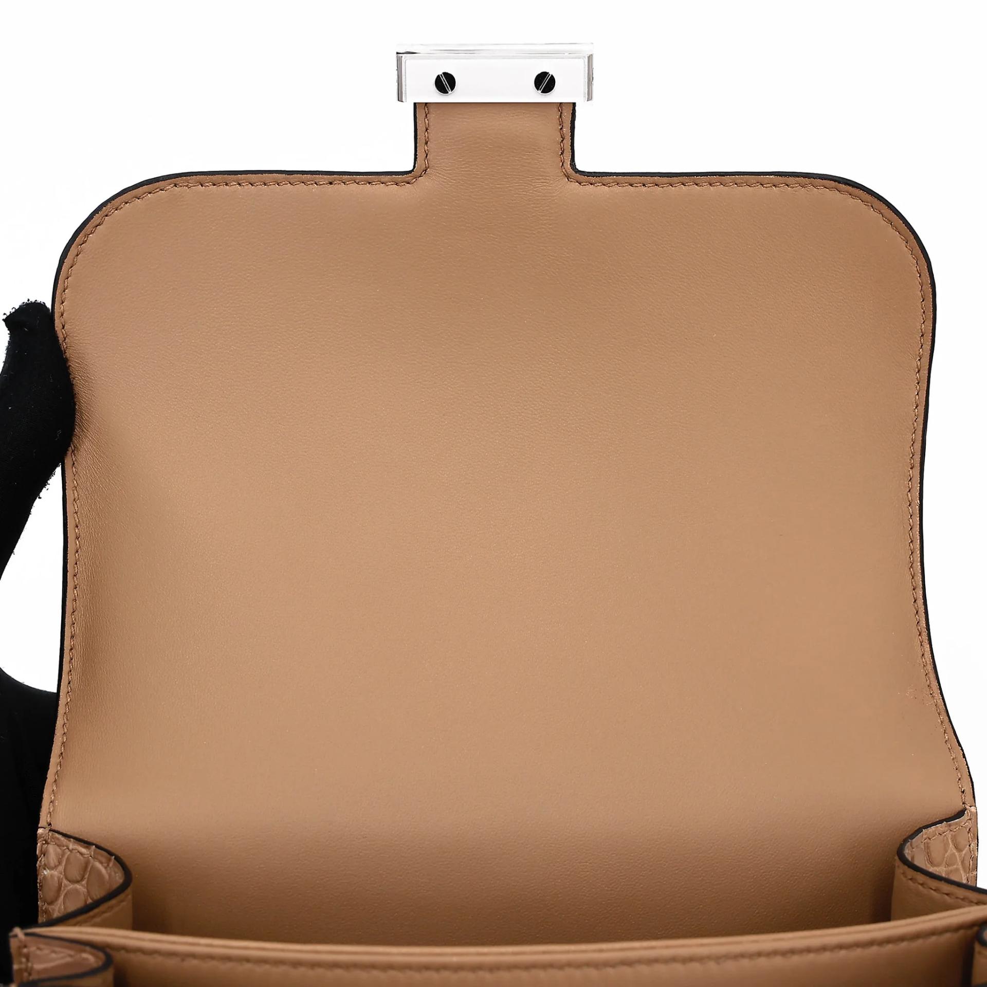 ランク N 新品 HERMÈS エルメス コンスタンス3 ミニ チャイ(0M) クロコダイル アリゲーター マット シルバー金具 G刻印 (2026) - 11