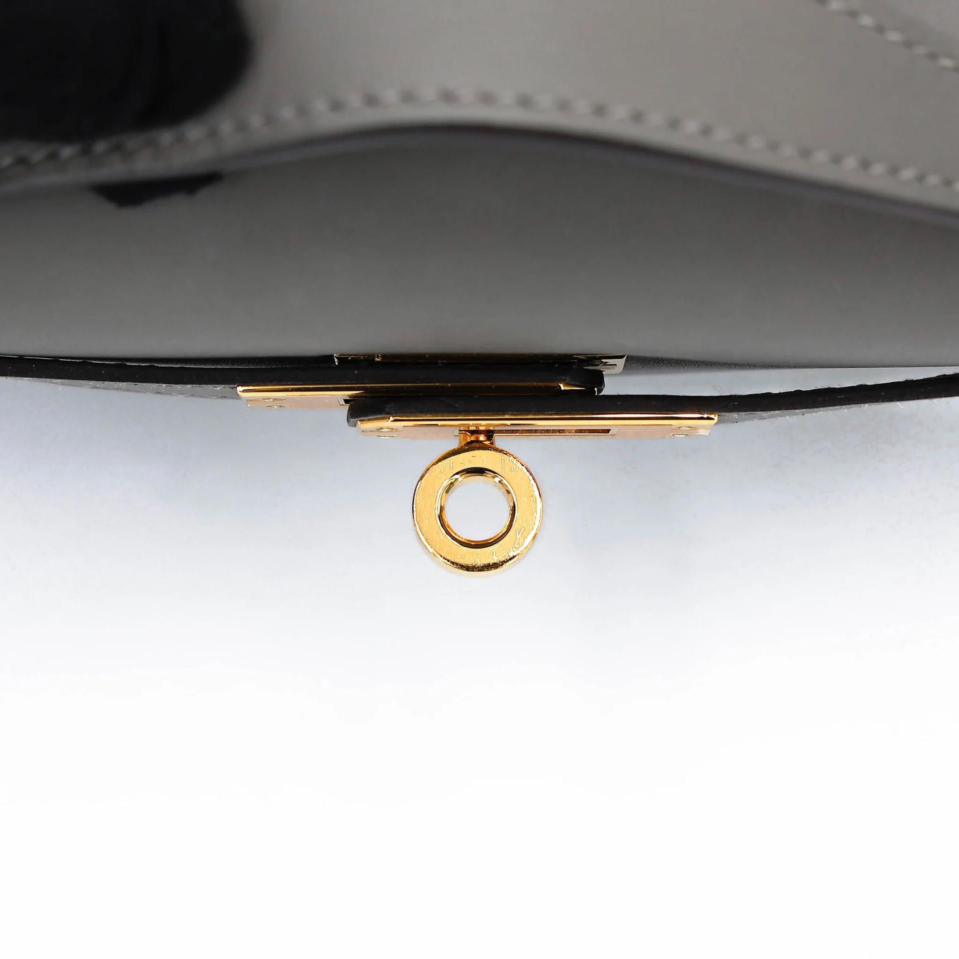 Excellent ( Rank SA ) HERMÈS Kelly Pochette Gris Meyer (0L) Swift Gold hardware U (2022) - 9