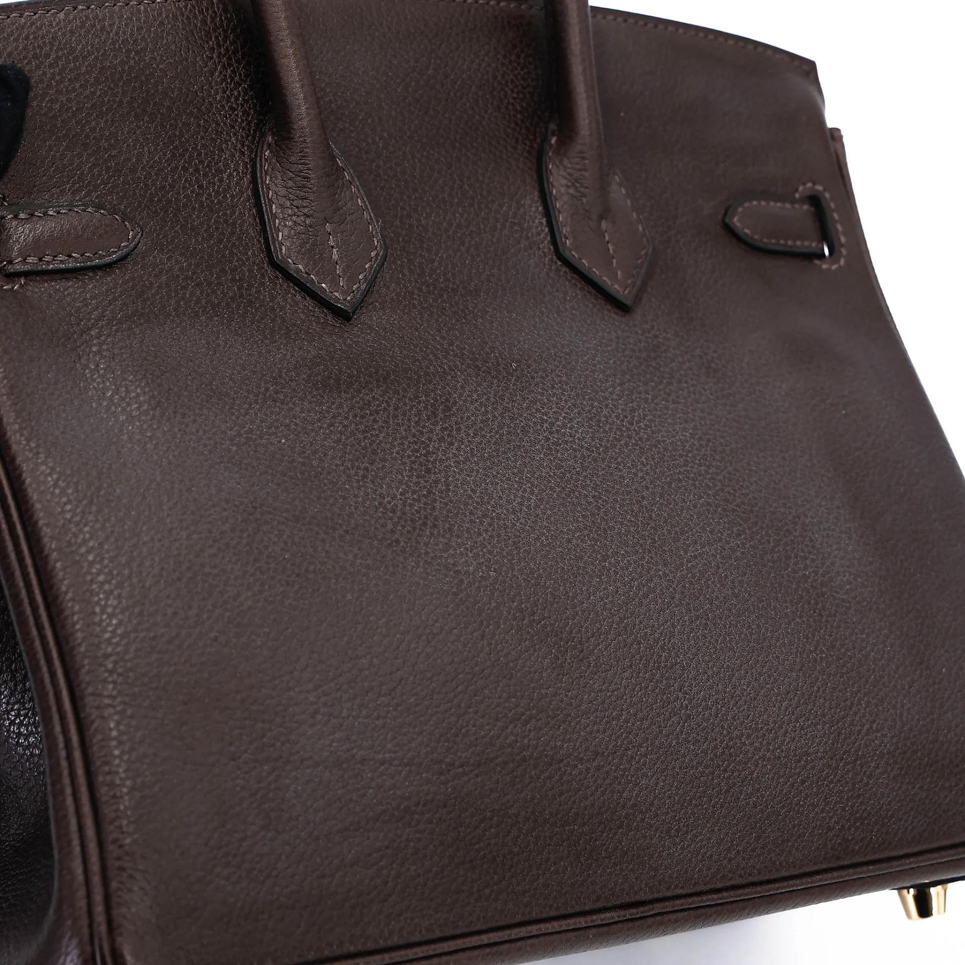 Unused ( Rank NS ) HERMÈS Birkin 25 Ebene (46) Barenia Gold hardware B (2023) - 8
