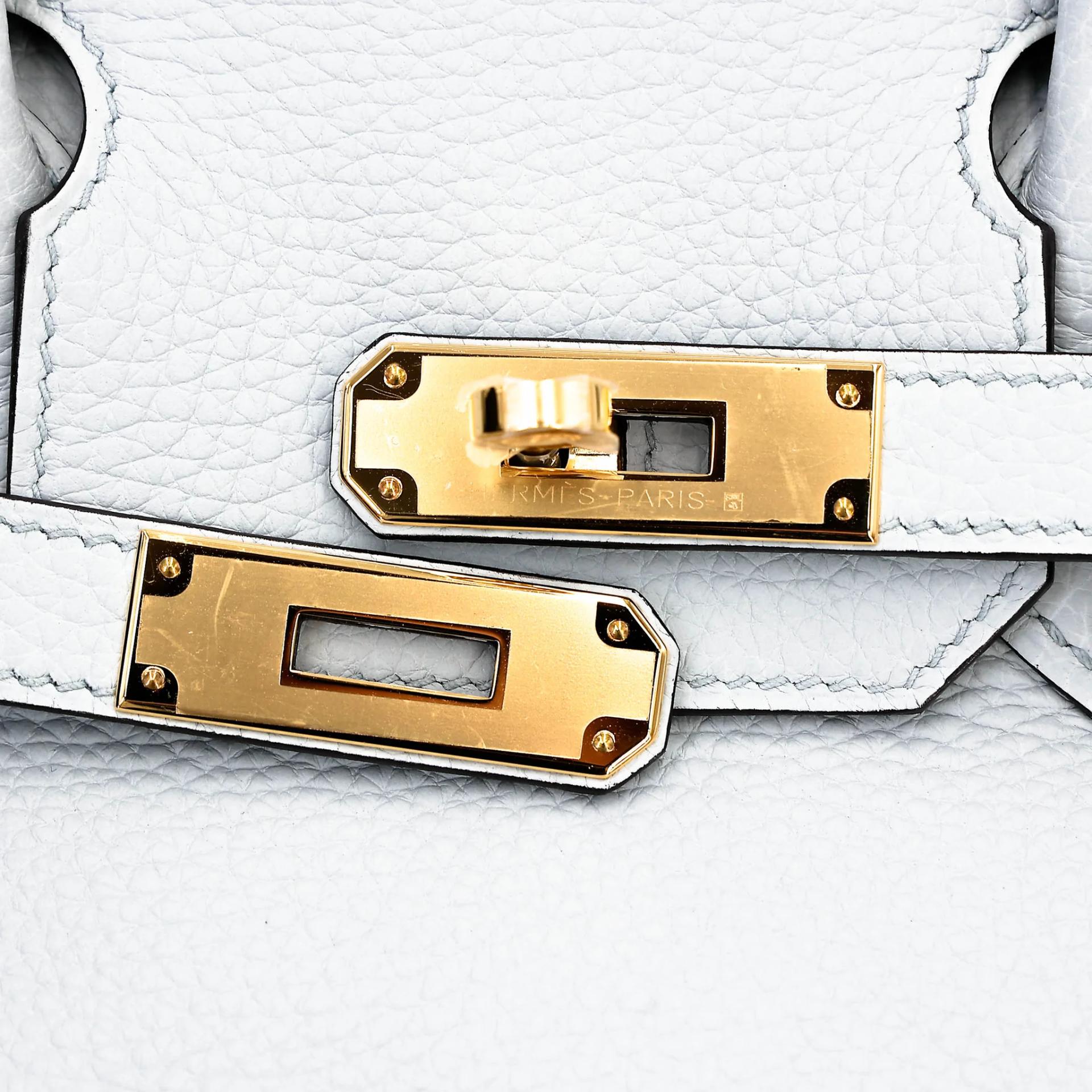 Unused ( Rank NS ) HERMÈS Birkin 30 Bleu Pale (08) Clemence Gold hardware U (2022) - 8