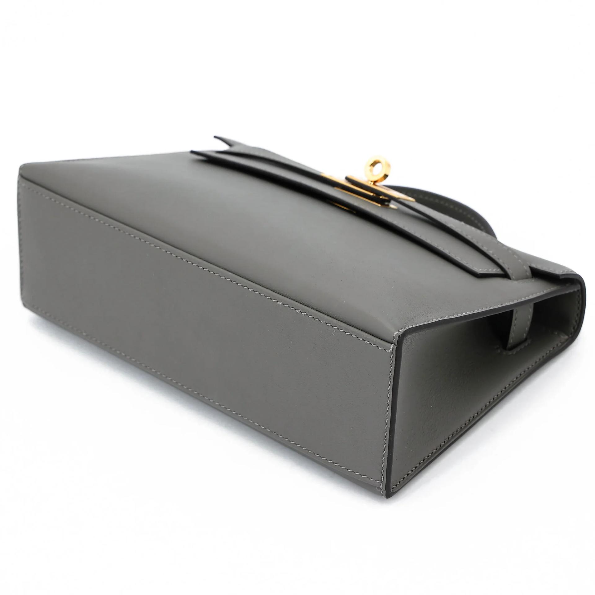 Excellent ( Rank SA ) HERMÈS Kelly Pochette Gris Meyer (0L) Swift Gold hardware U (2022) - 4