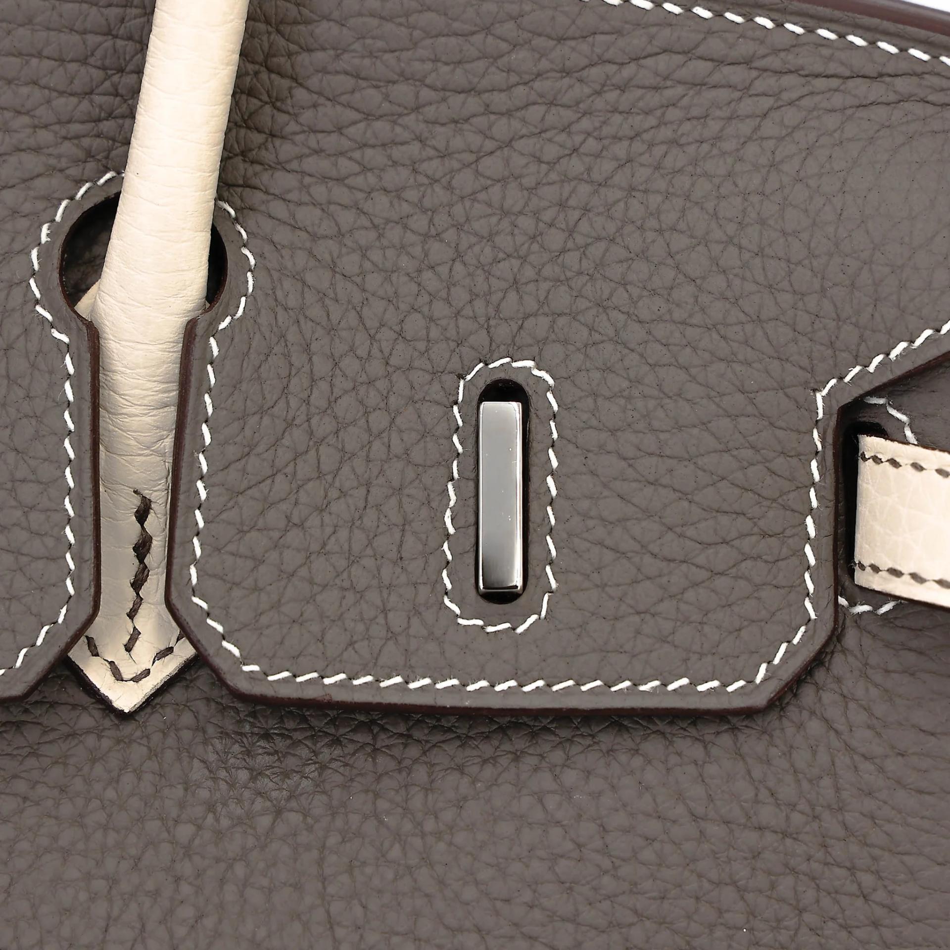 ランク SA HERMÈS エルメス スペシャルオーダー バーキン25 エタン (8F) ベトン (8L) トゴ シルバー金具 D刻印 (2019) - 18