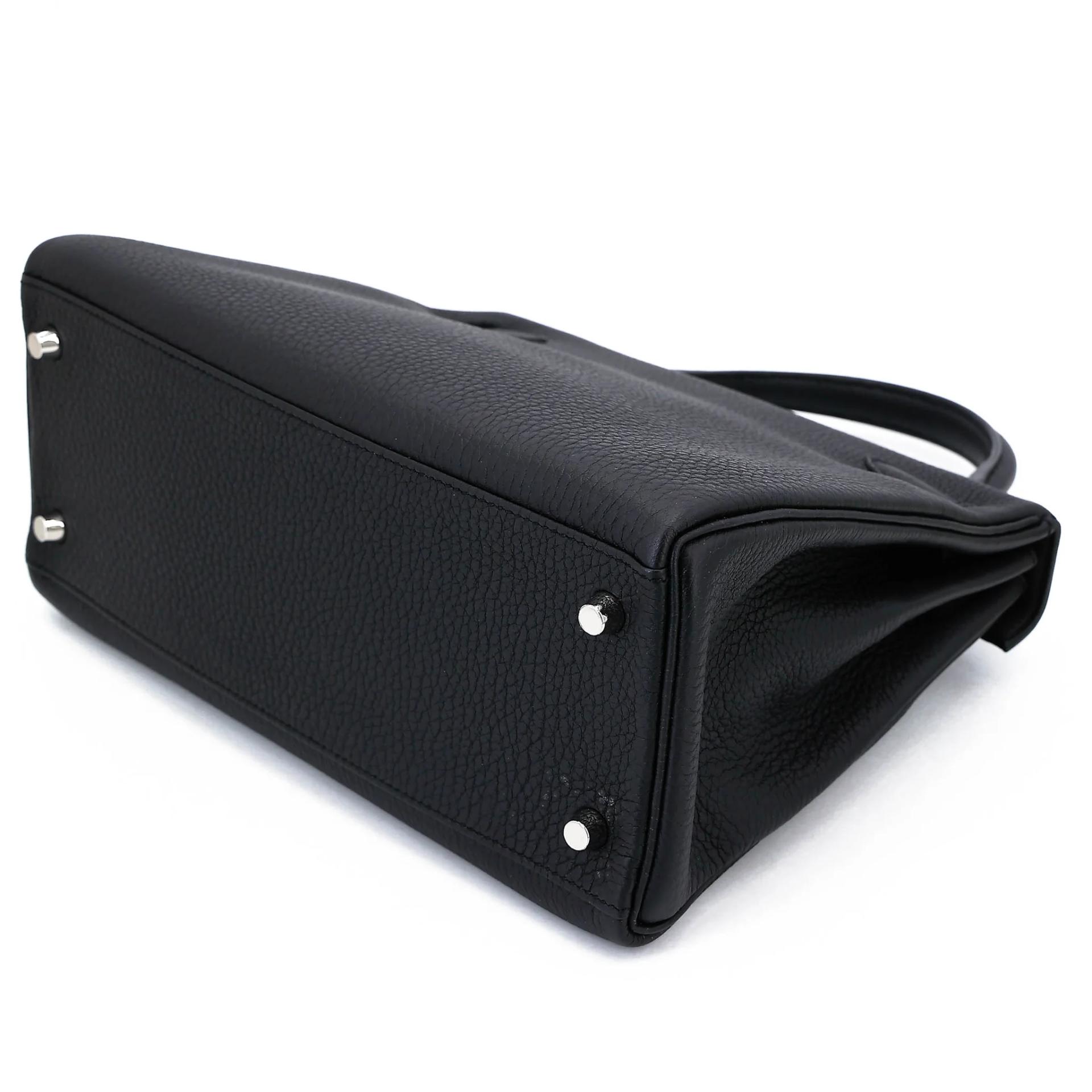 Unused ( Rank NS ) HERMÈS Kelly 28 Noir (89) Togo Palladium hardware K (2025) - 6