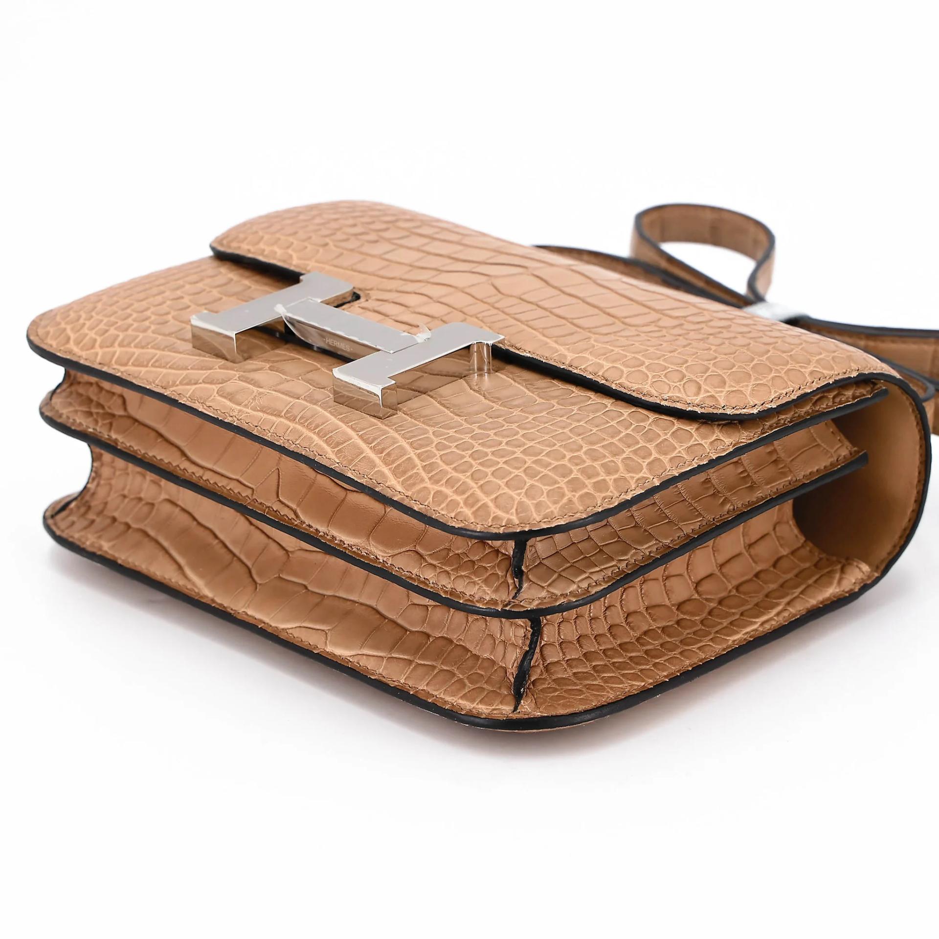 ランク N 新品 HERMÈS エルメス コンスタンス3 ミニ チャイ(0M) クロコダイル アリゲーター マット シルバー金具 G刻印 (2026) - 4