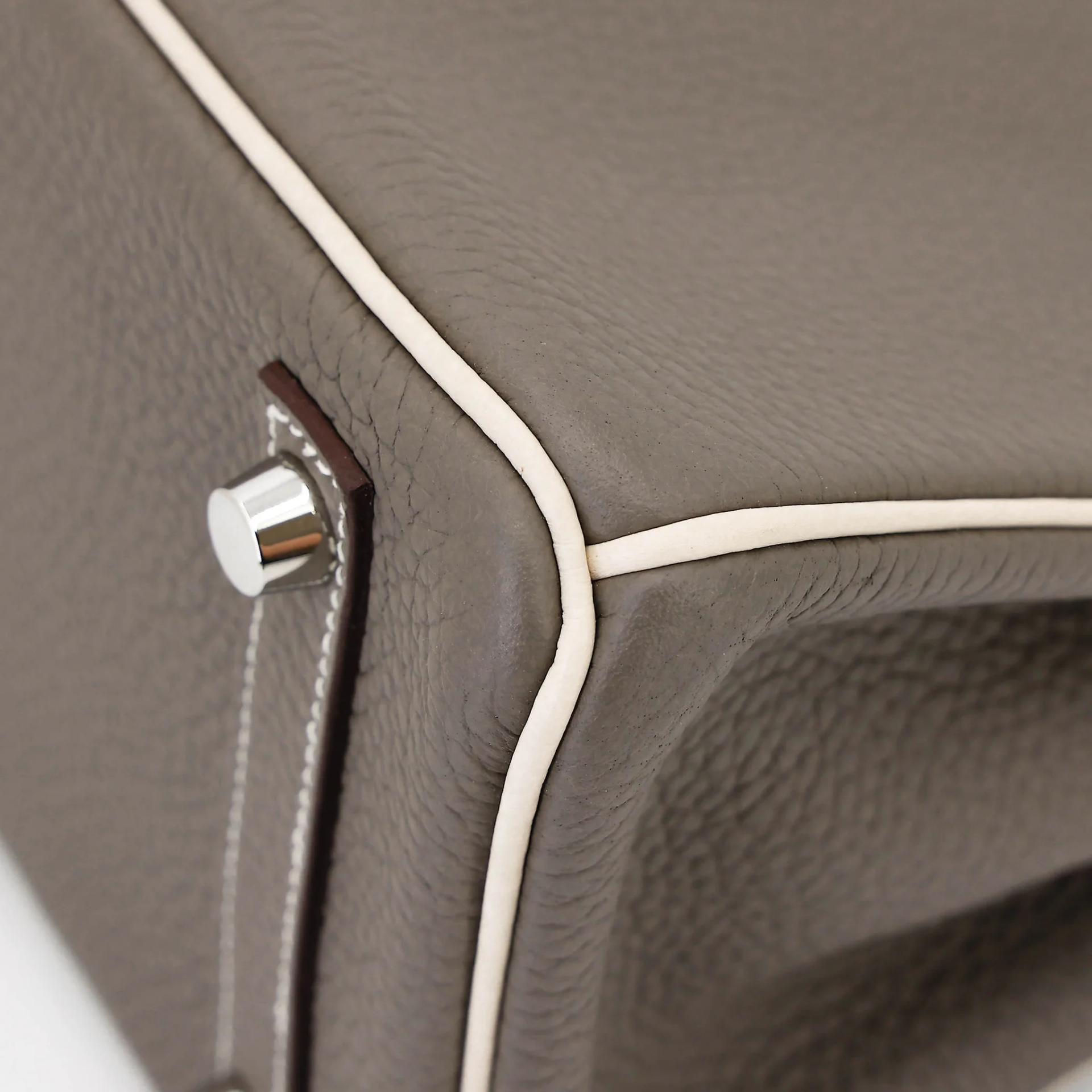 ランク SA HERMÈS エルメス スペシャルオーダー バーキン25 エタン (8F) ベトン (8L) トゴ シルバー金具 D刻印 (2019) - 10