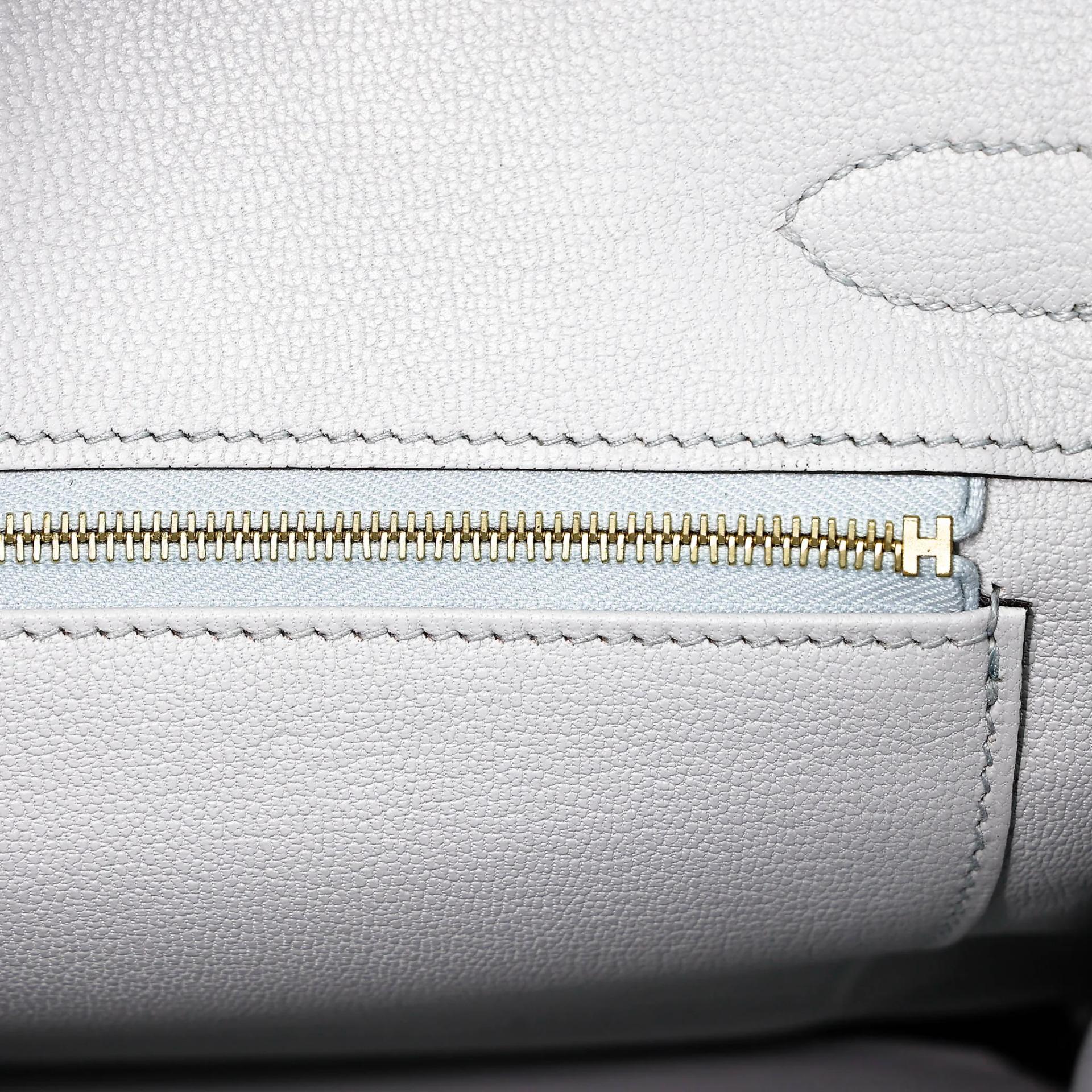 Unused ( Rank NS ) HERMÈS Birkin 30 Bleu Pale (08) Clemence Gold hardware U (2022) - 11
