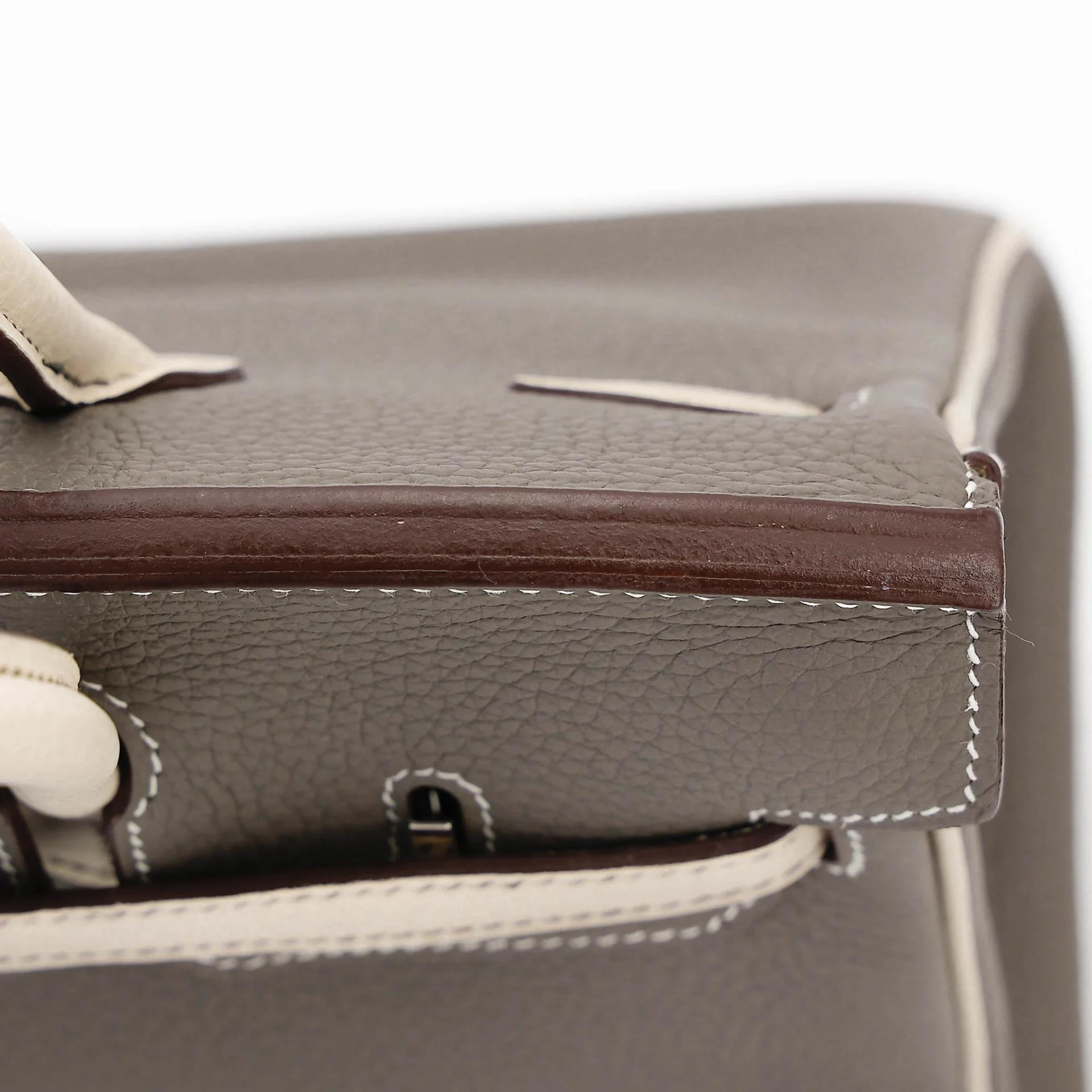 ランク SA HERMÈS エルメス スペシャルオーダー バーキン25 エタン (8F) ベトン (8L) トゴ シルバー金具 D刻印 (2019) - 12