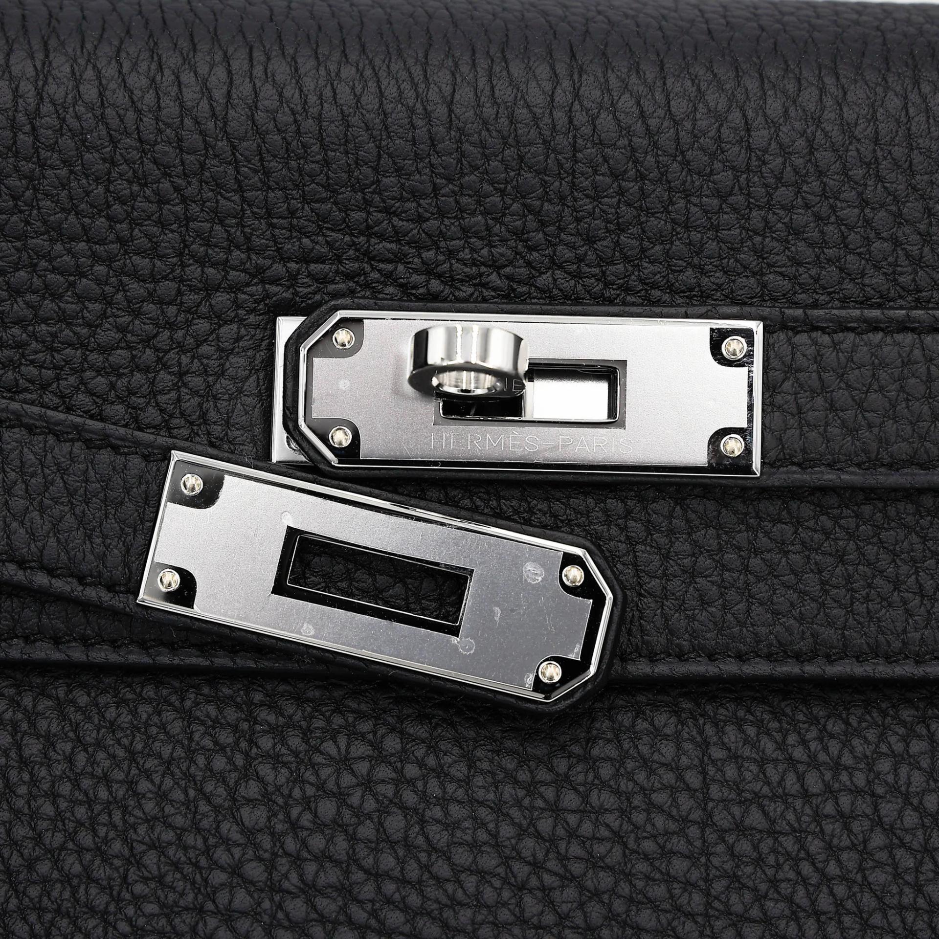 Unused ( Rank NS ) HERMÈS Kelly 28 Noir (89) Togo Palladium hardware K (2025) - 8