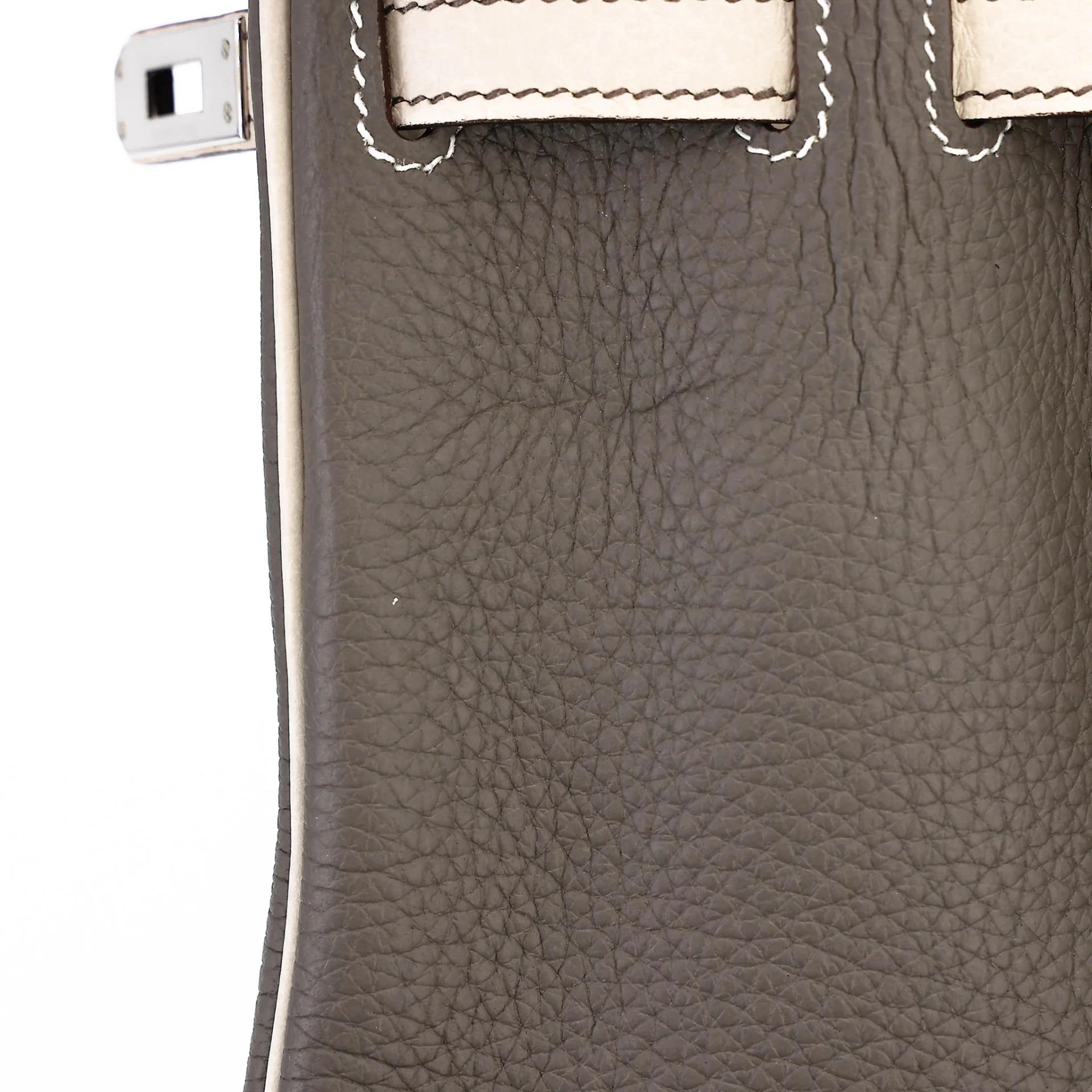 ランク SA HERMÈS エルメス スペシャルオーダー バーキン25 エタン (8F) ベトン (8L) トゴ シルバー金具 D刻印 (2019) - 13