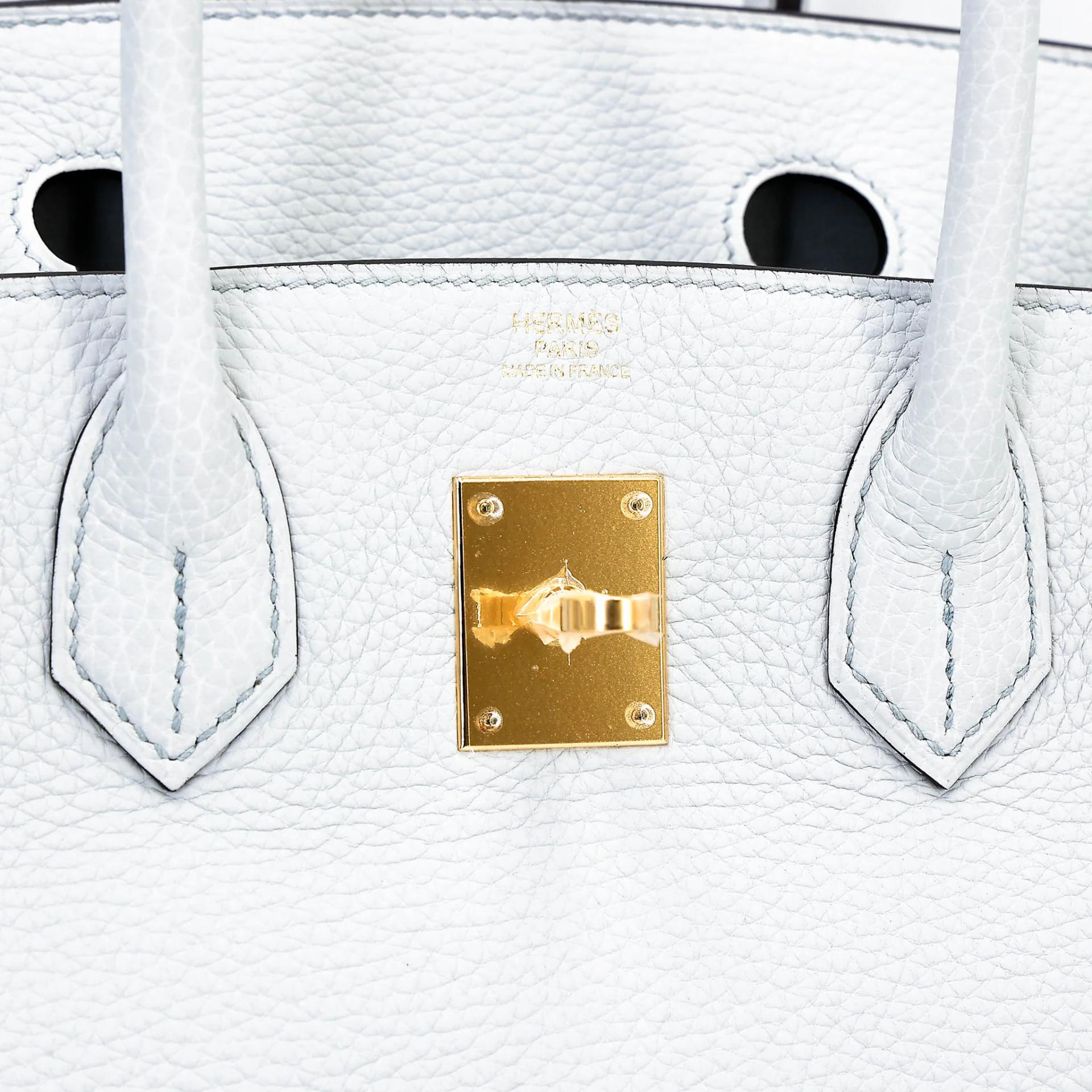 Unused ( Rank NS ) HERMÈS Birkin 30 Bleu Pale (08) Clemence Gold hardware U (2022) - 10