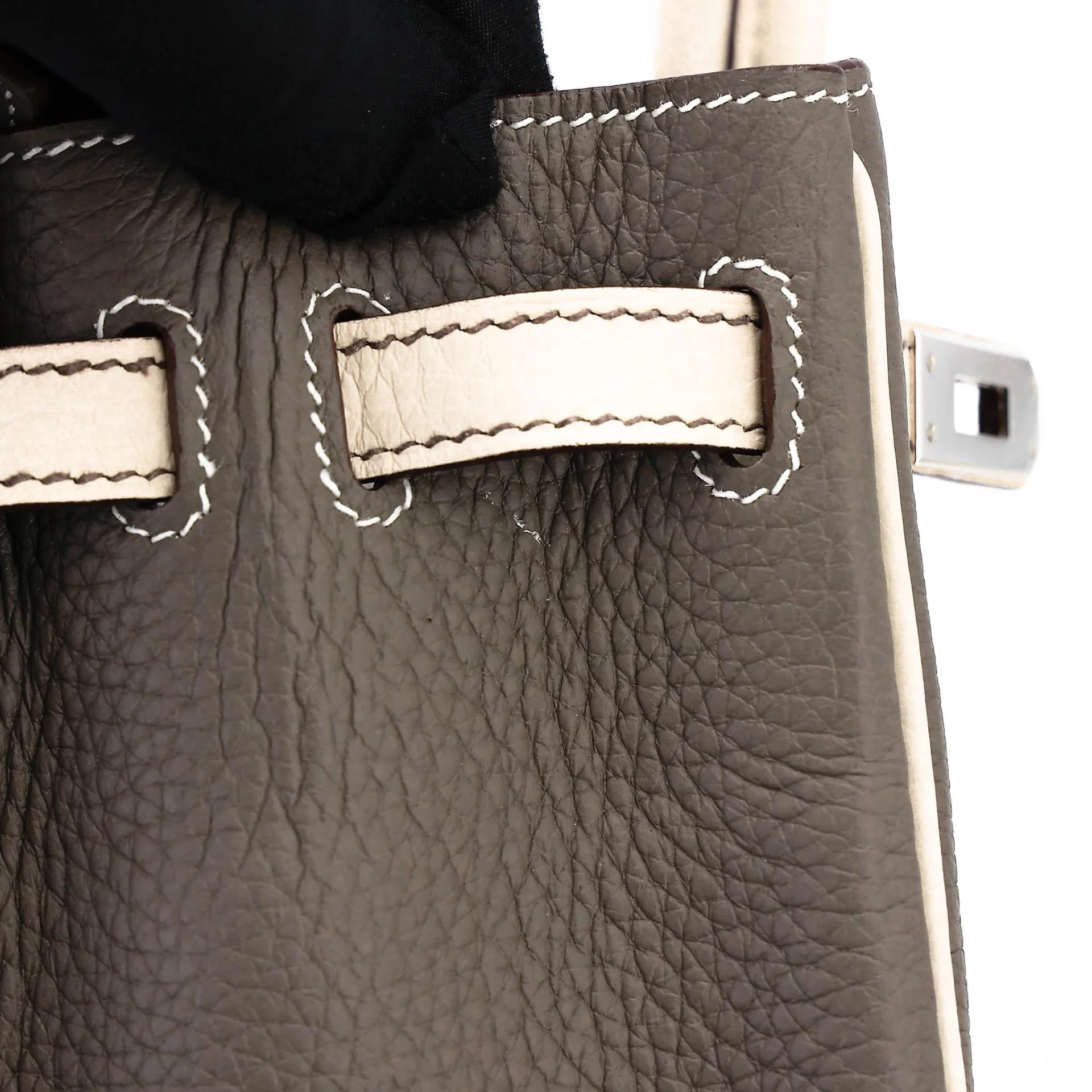 ランク SA HERMÈS エルメス スペシャルオーダー バーキン25 エタン (8F) ベトン (8L) トゴ シルバー金具 D刻印 (2019) - 15