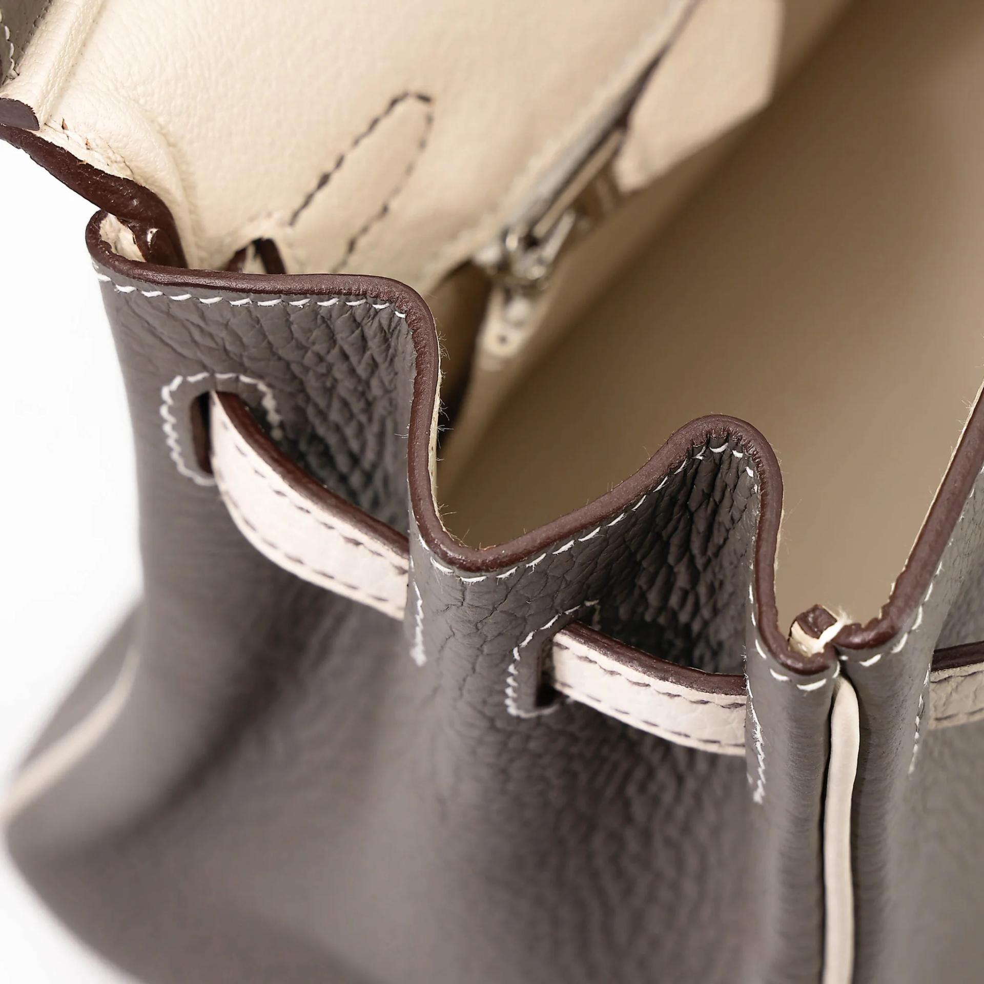 ランク SA HERMÈS エルメス スペシャルオーダー バーキン25 エタン (8F) ベトン (8L) トゴ シルバー金具 D刻印 (2019) - 25