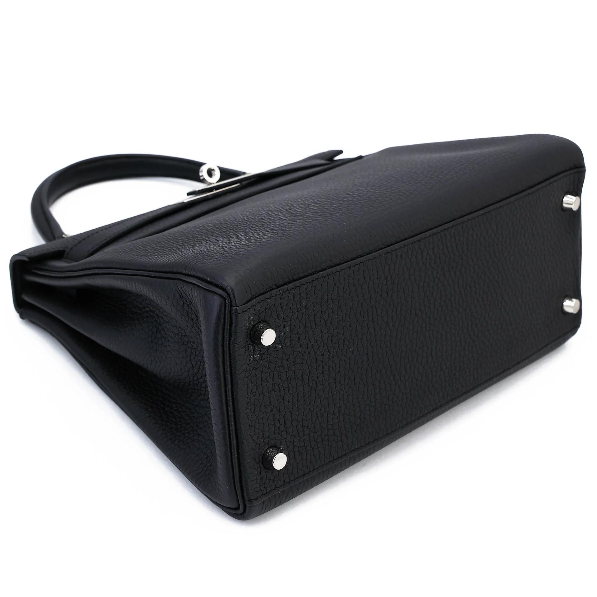Unused ( Rank NS ) HERMÈS Kelly 28 Noir (89) Togo Palladium hardware K (2025) - 5