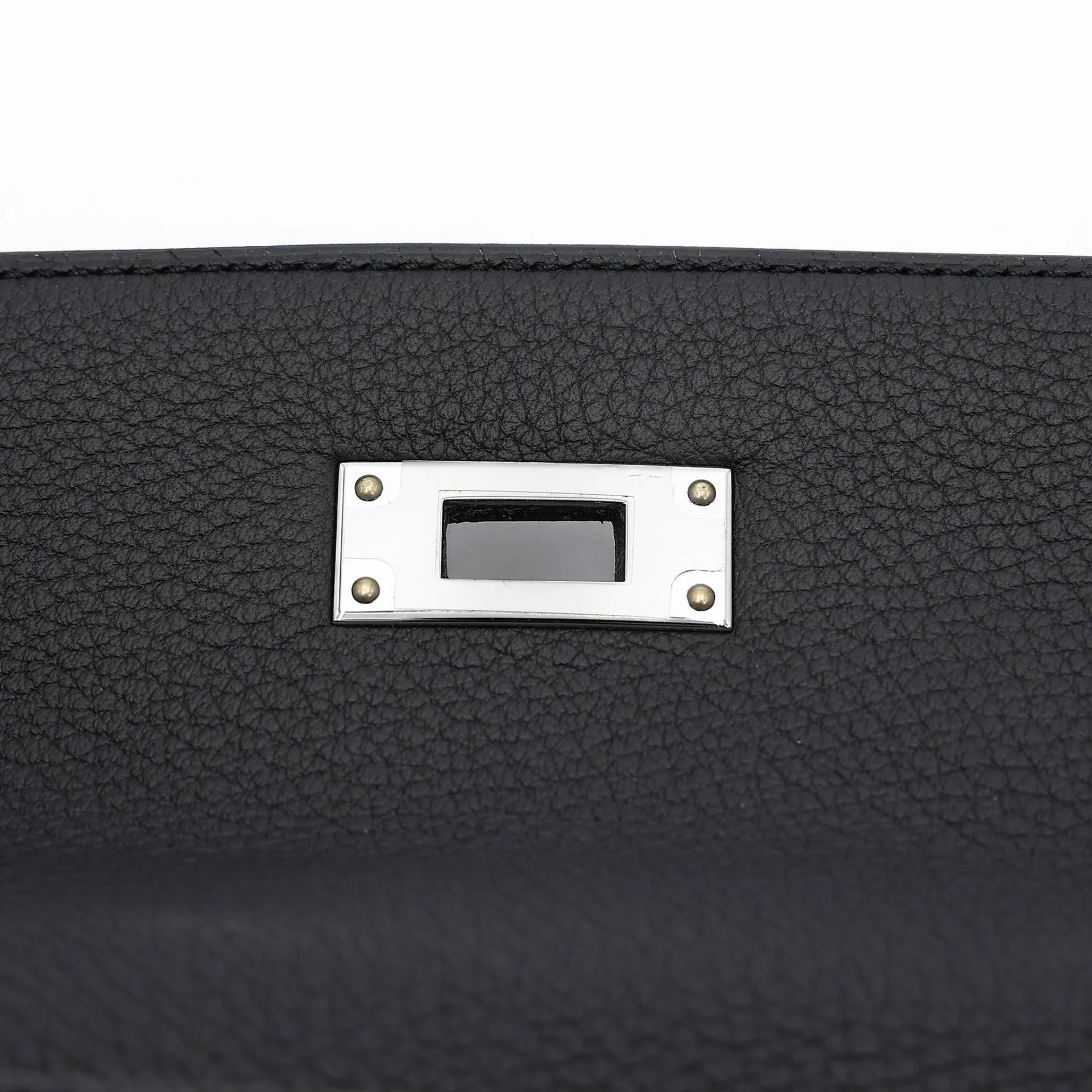 Unused ( Rank NS ) HERMÈS Kelly 28 Noir (89) Togo Palladium hardware K (2025) - 11