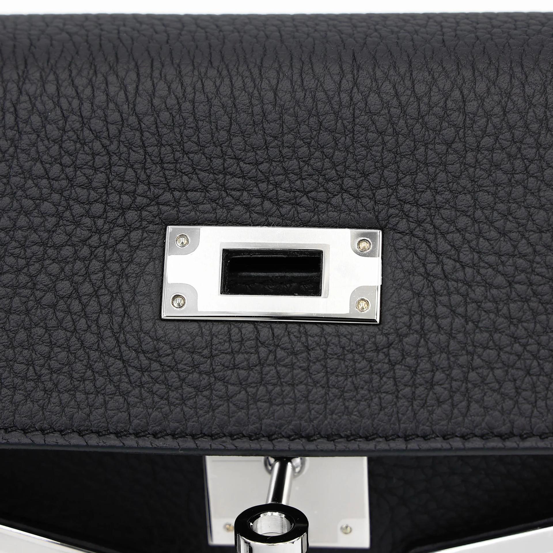 Unused ( Rank NS ) HERMÈS Kelly 28 Noir (89) Togo Palladium hardware K (2025) - 10