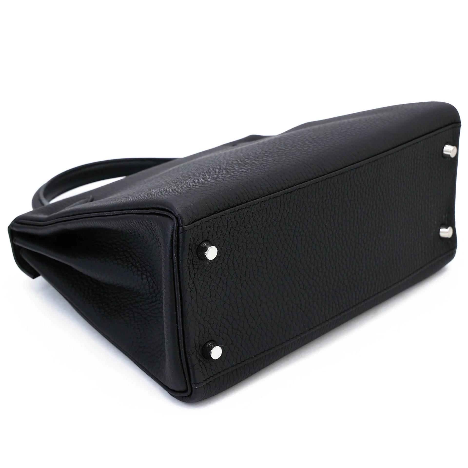 Unused ( Rank NS ) HERMÈS Kelly 28 Noir (89) Togo Palladium hardware K (2025) - 7