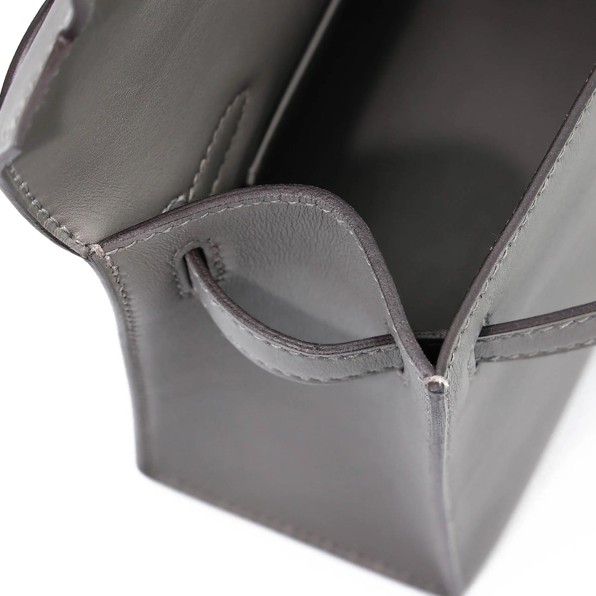 Excellent ( Rank SA ) HERMÈS Kelly Pochette Gris Meyer (0L) Swift Gold hardware U (2022) - 17