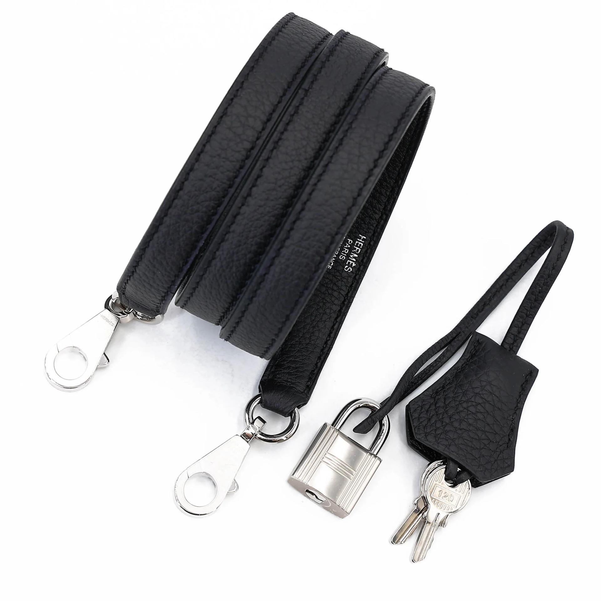 Unused ( Rank NS ) HERMÈS Kelly 28 Noir (89) Togo Palladium hardware K (2025) - 19