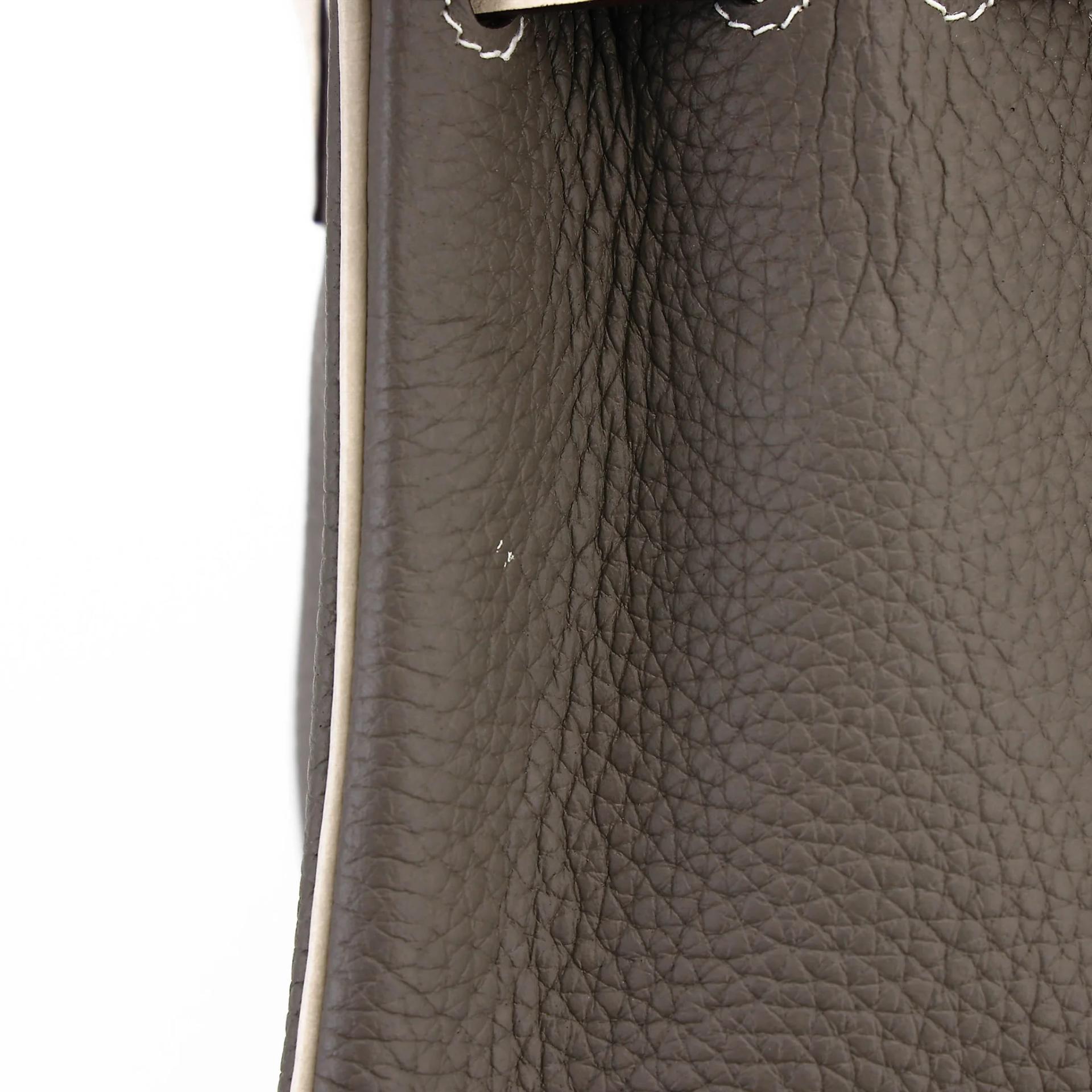 ランク SA HERMÈS エルメス スペシャルオーダー バーキン25 エタン (8F) ベトン (8L) トゴ シルバー金具 D刻印 (2019) - 16